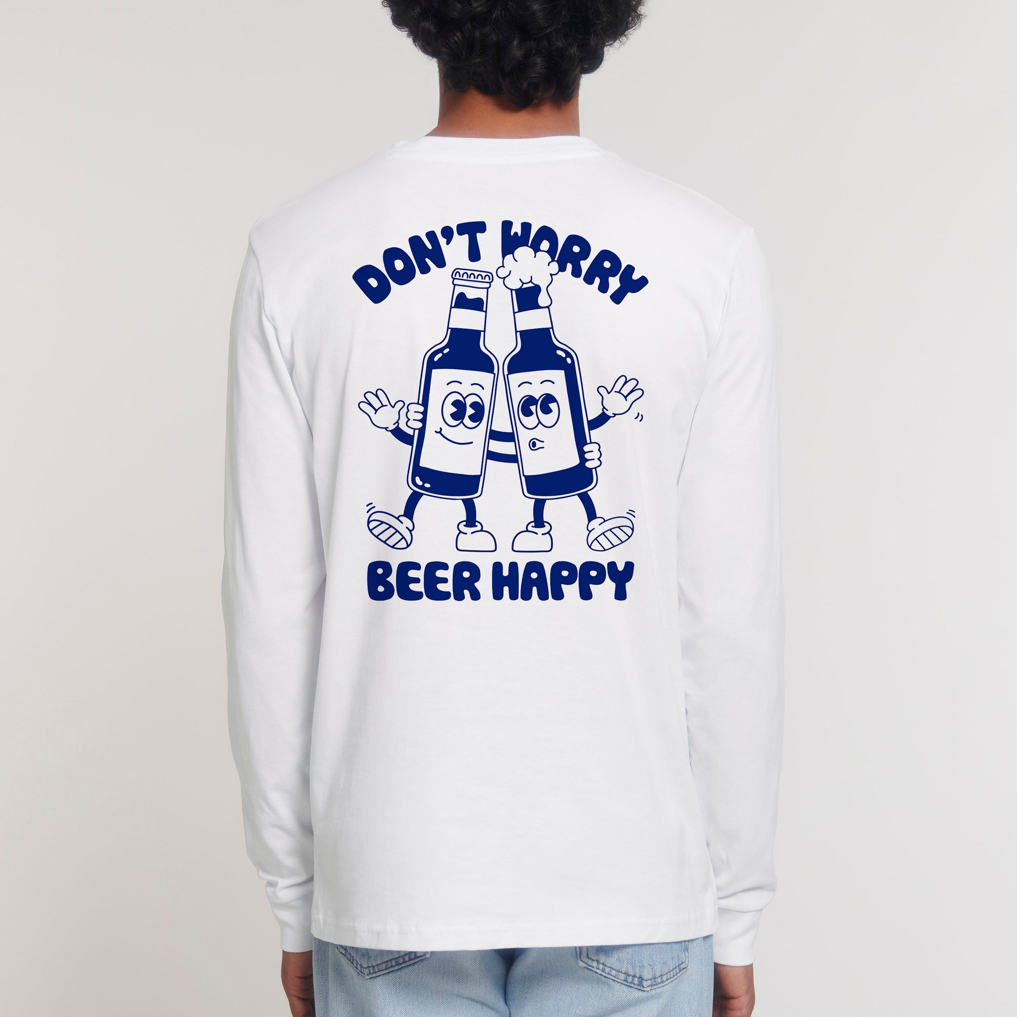 'Don't Worry Beer Happy' long sleeve T-shirt