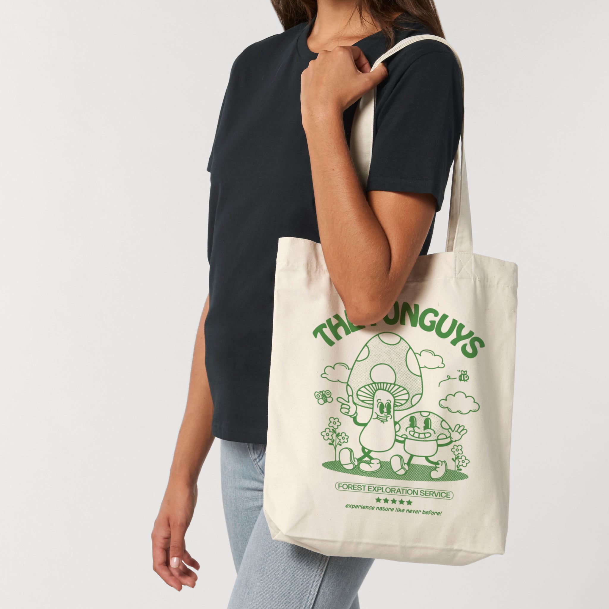 'The Funguys' organic cotton canvas tote bag