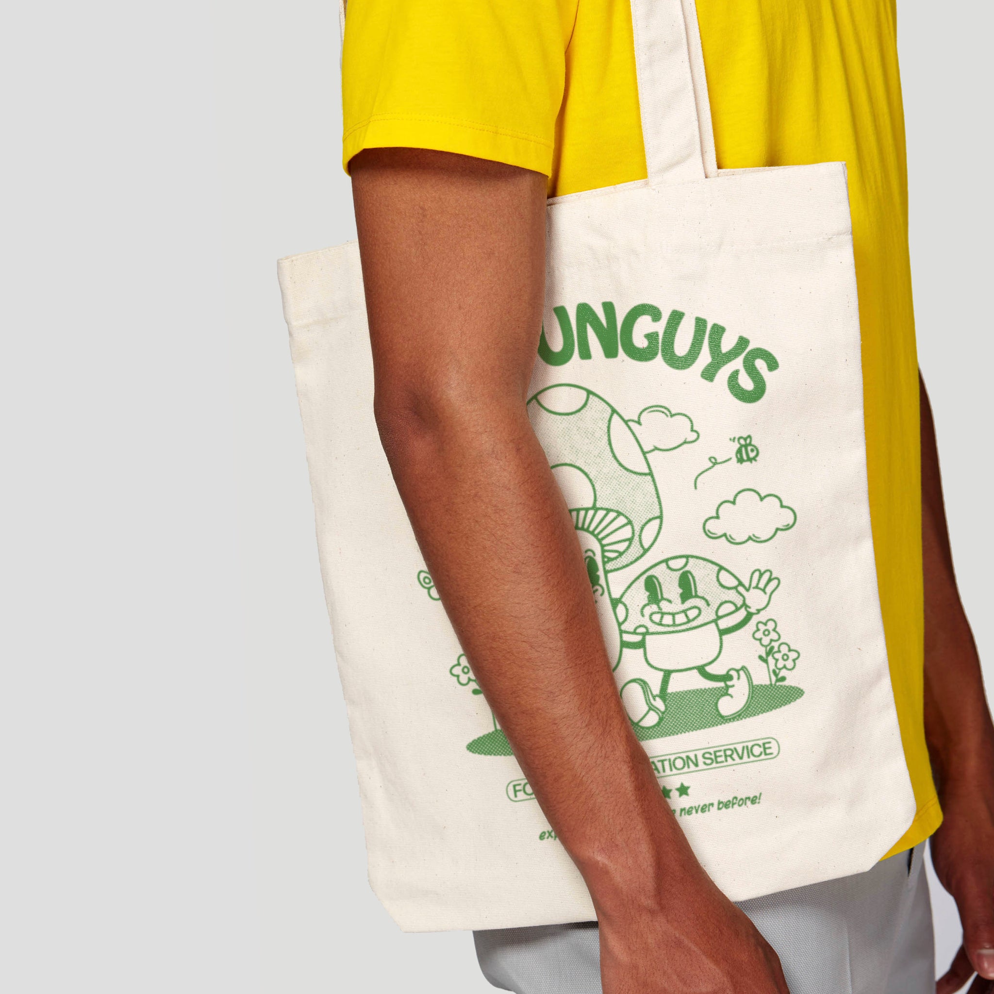 'The Funguys' organic cotton canvas tote bag