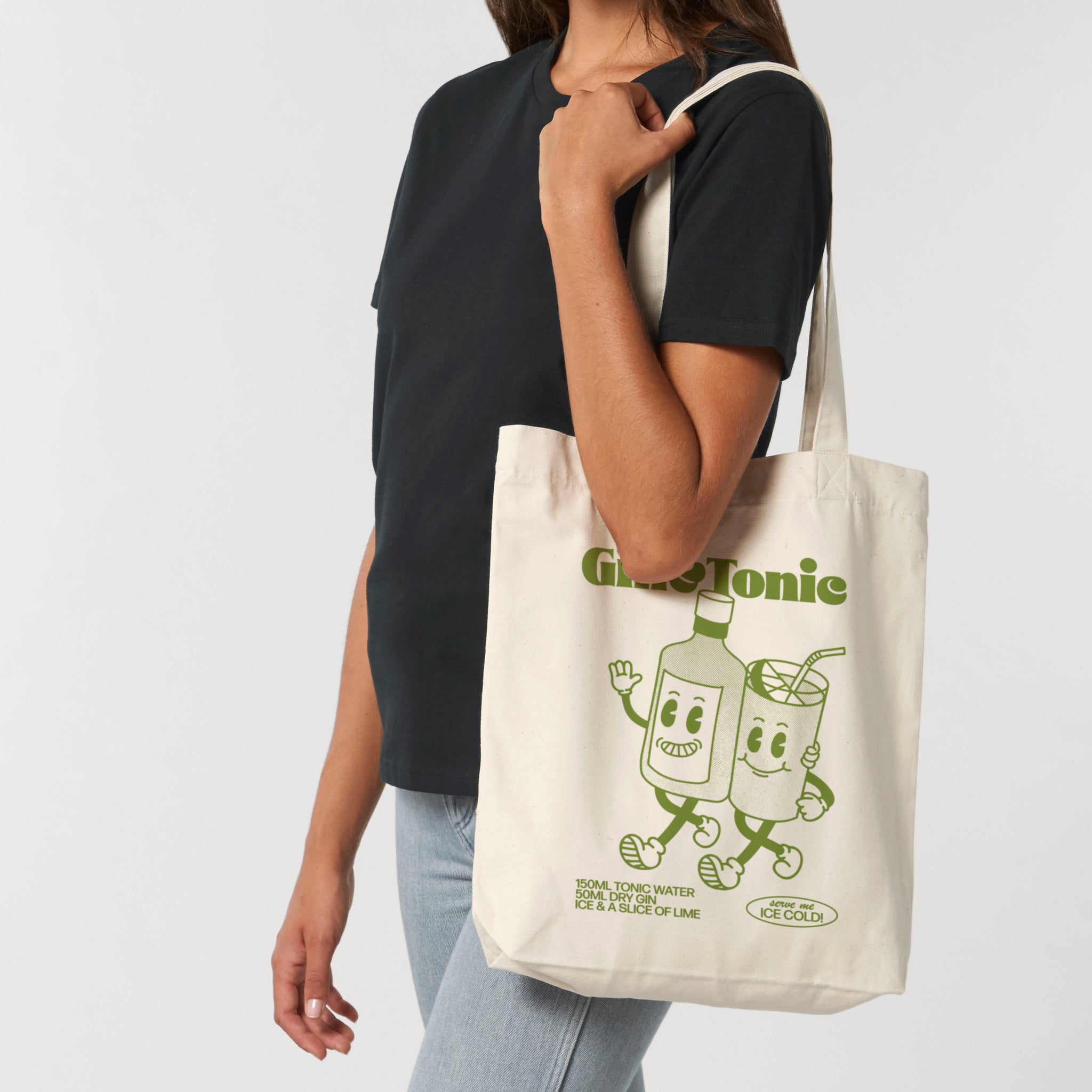 'Gin & Tonic' organic cotton canvas tote bag