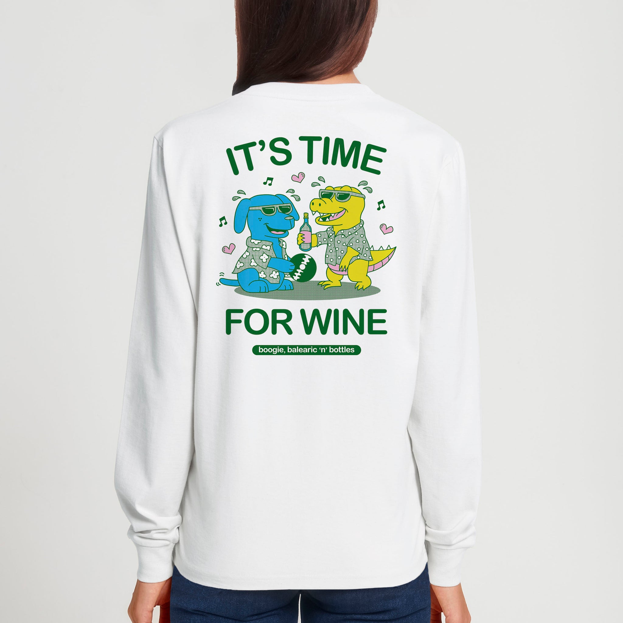 'It's Time For Wine' long sleeve T-shirt