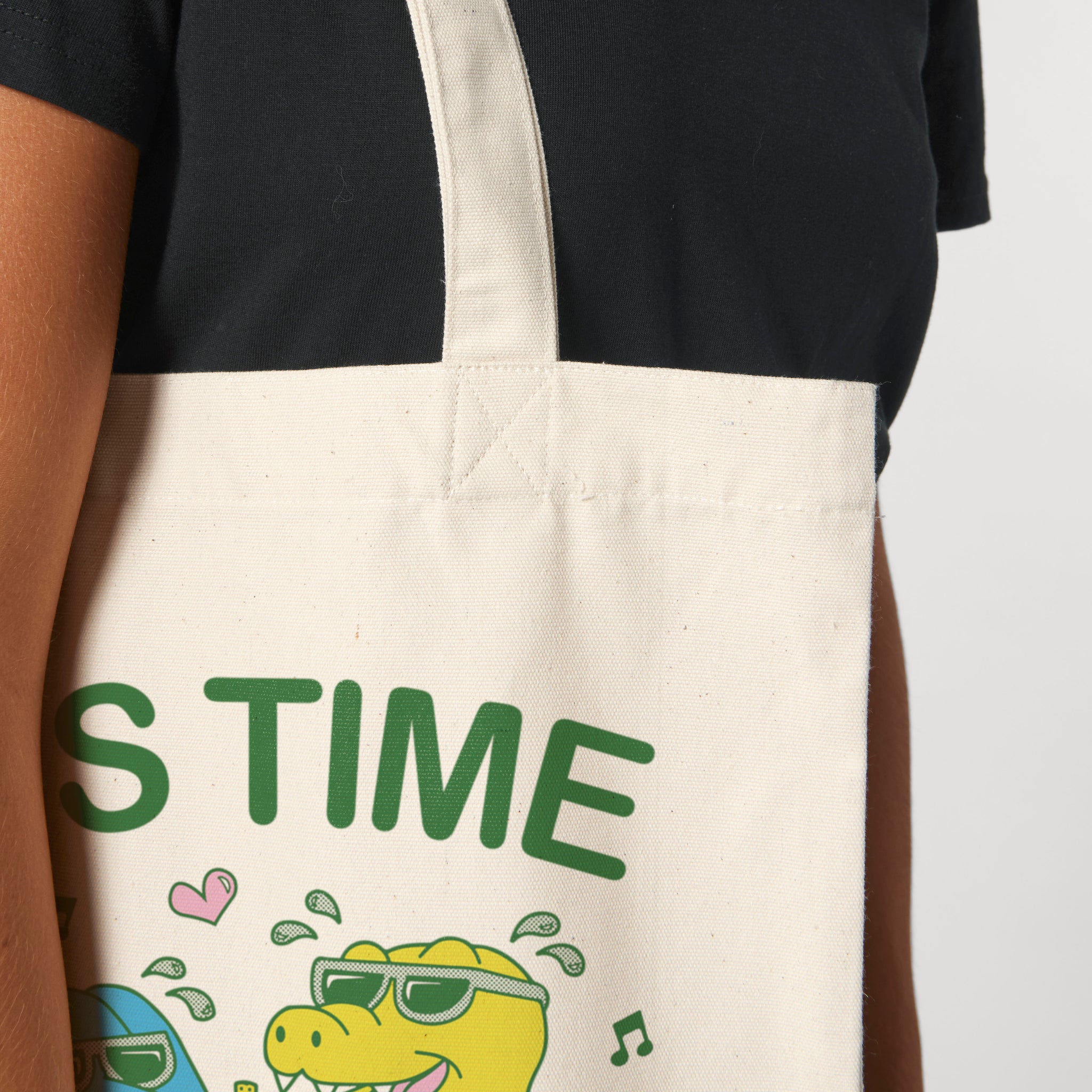 'It's Time For Wine' organic cotton canvas tote bag