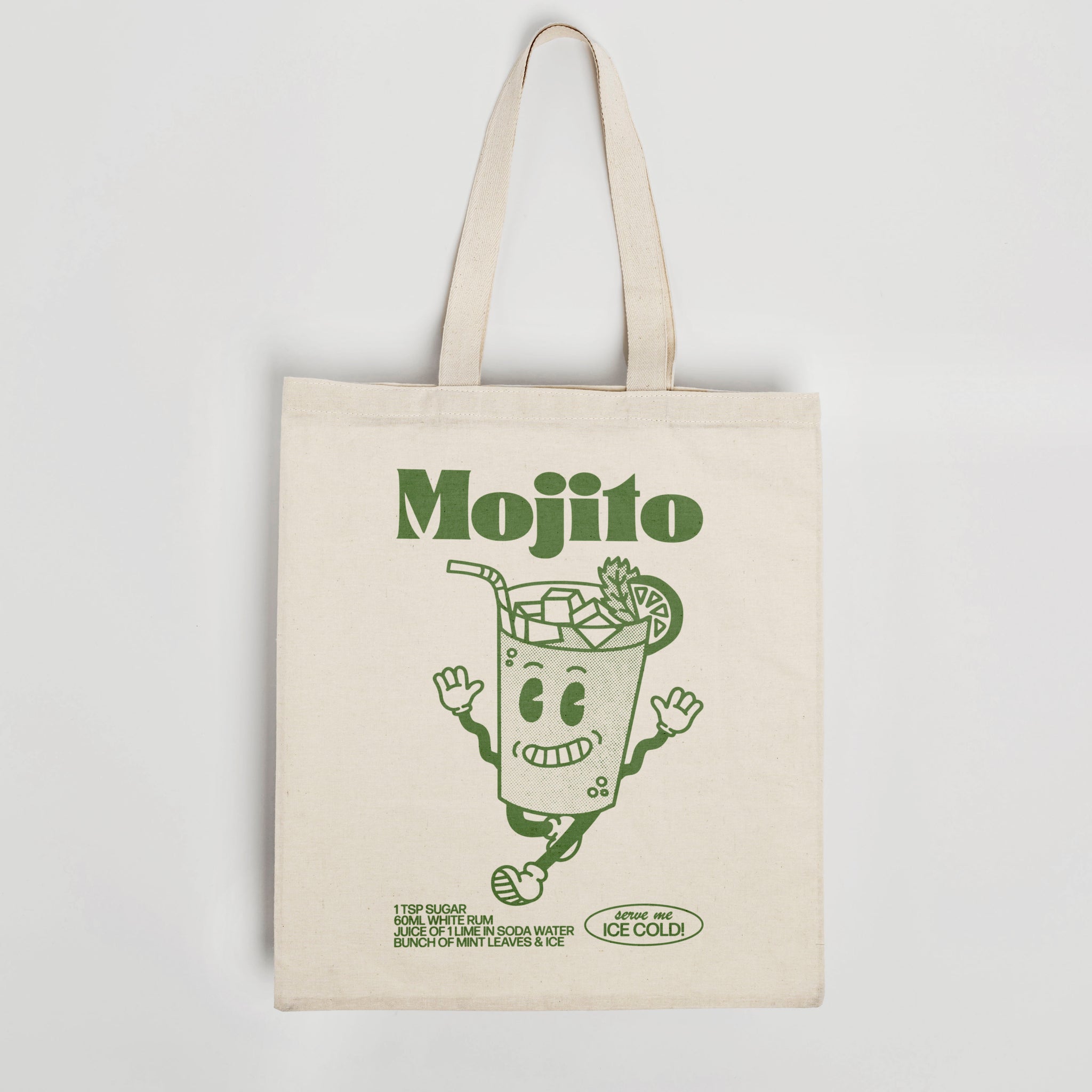 'Mojito' organic cotton canvas tote  bag