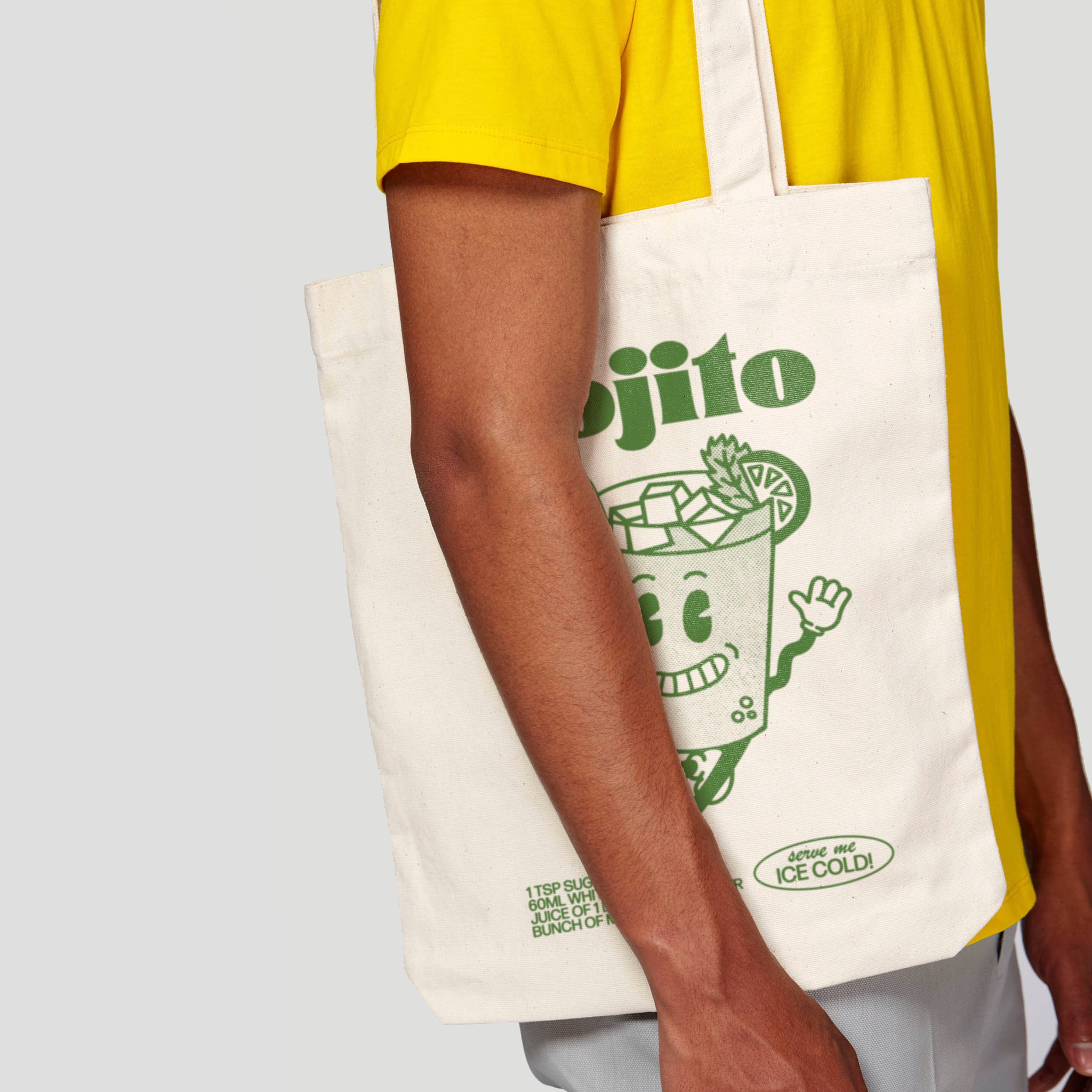 'Mojito' organic cotton canvas tote  bag