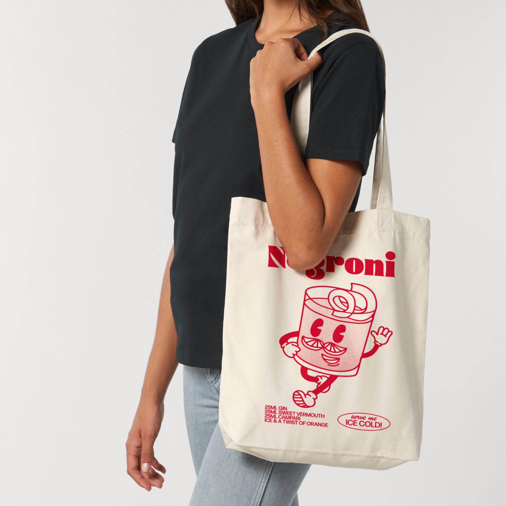 'Negroni' organic cotton canvas tote bag