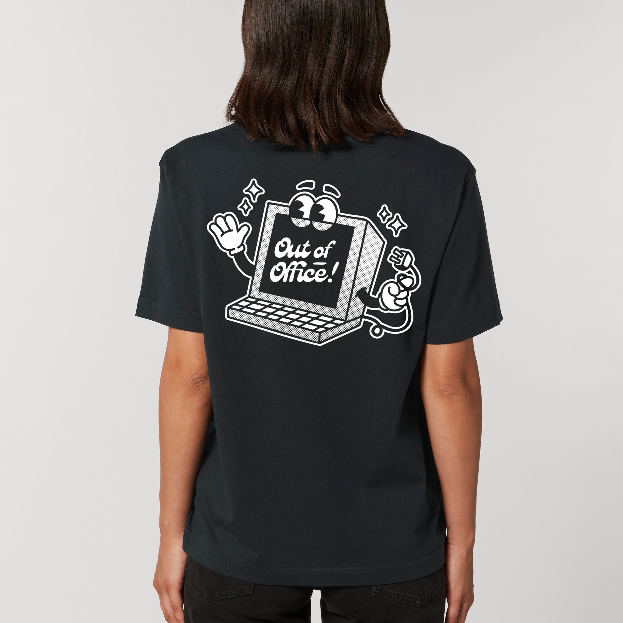 'Out Of Office' Men's Short Sleeve Black T-Shirt