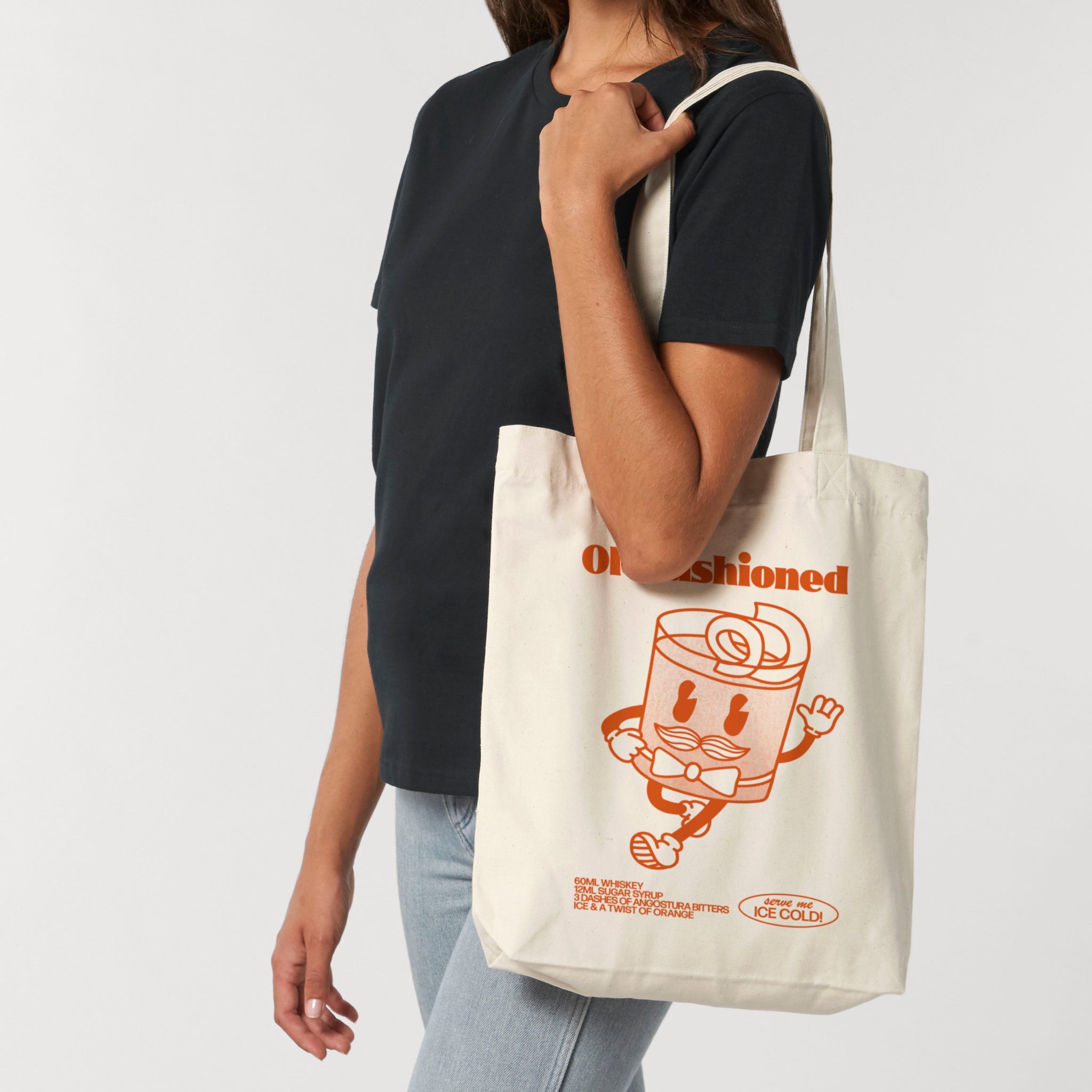 'Old Fashioned' organic cotton canvas tote bag