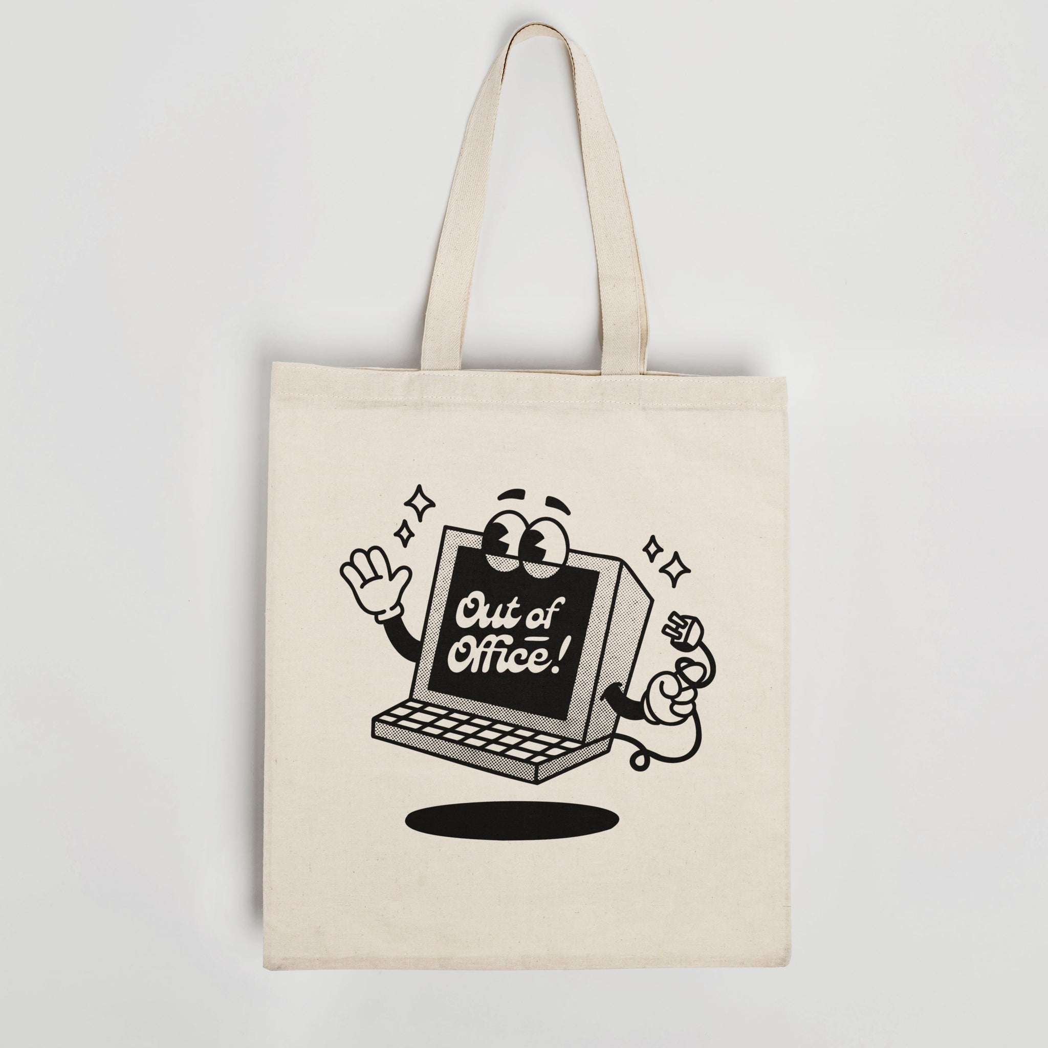 'Out Of Office' organic cotton canvas tote bag