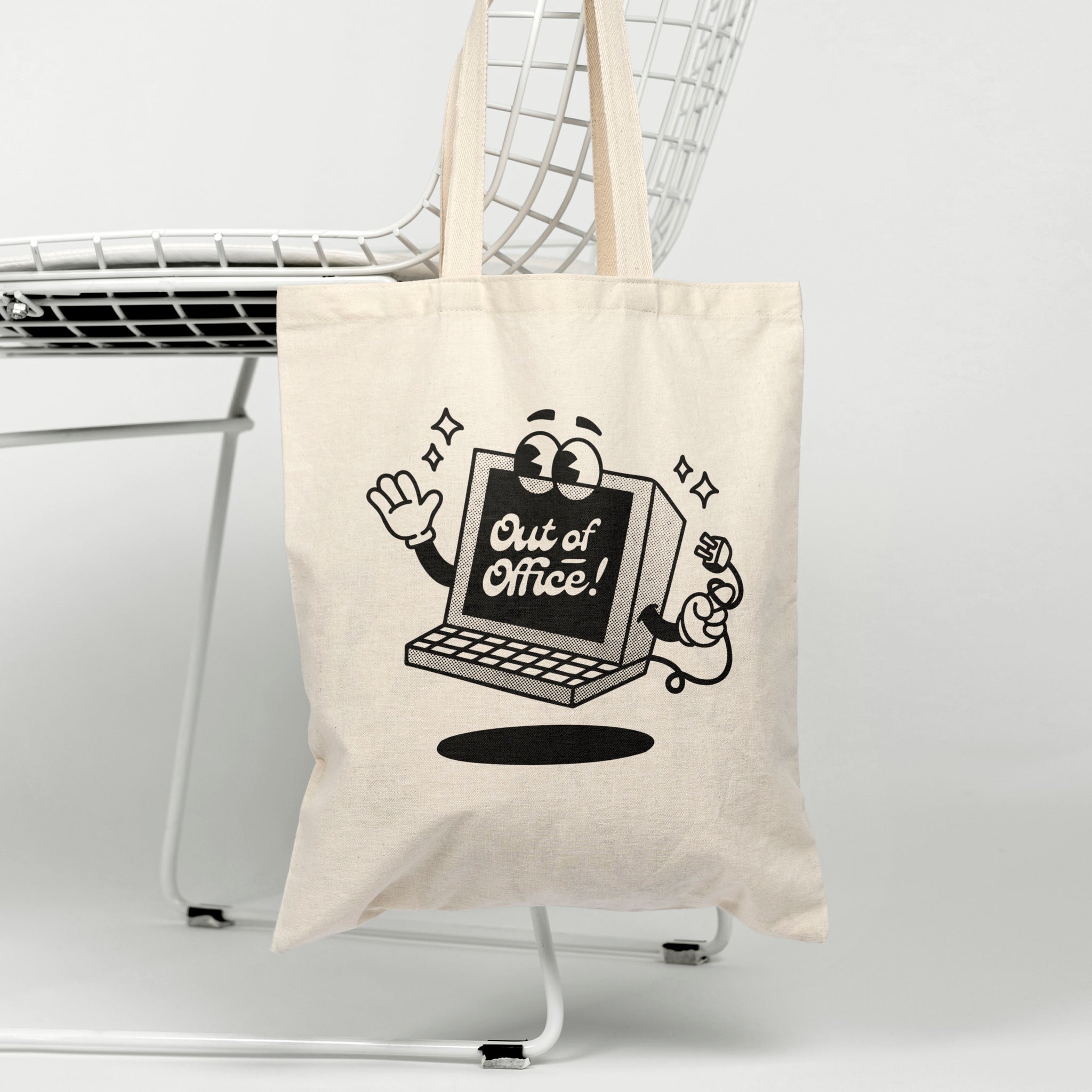 'Out Of Office' organic cotton canvas tote bag