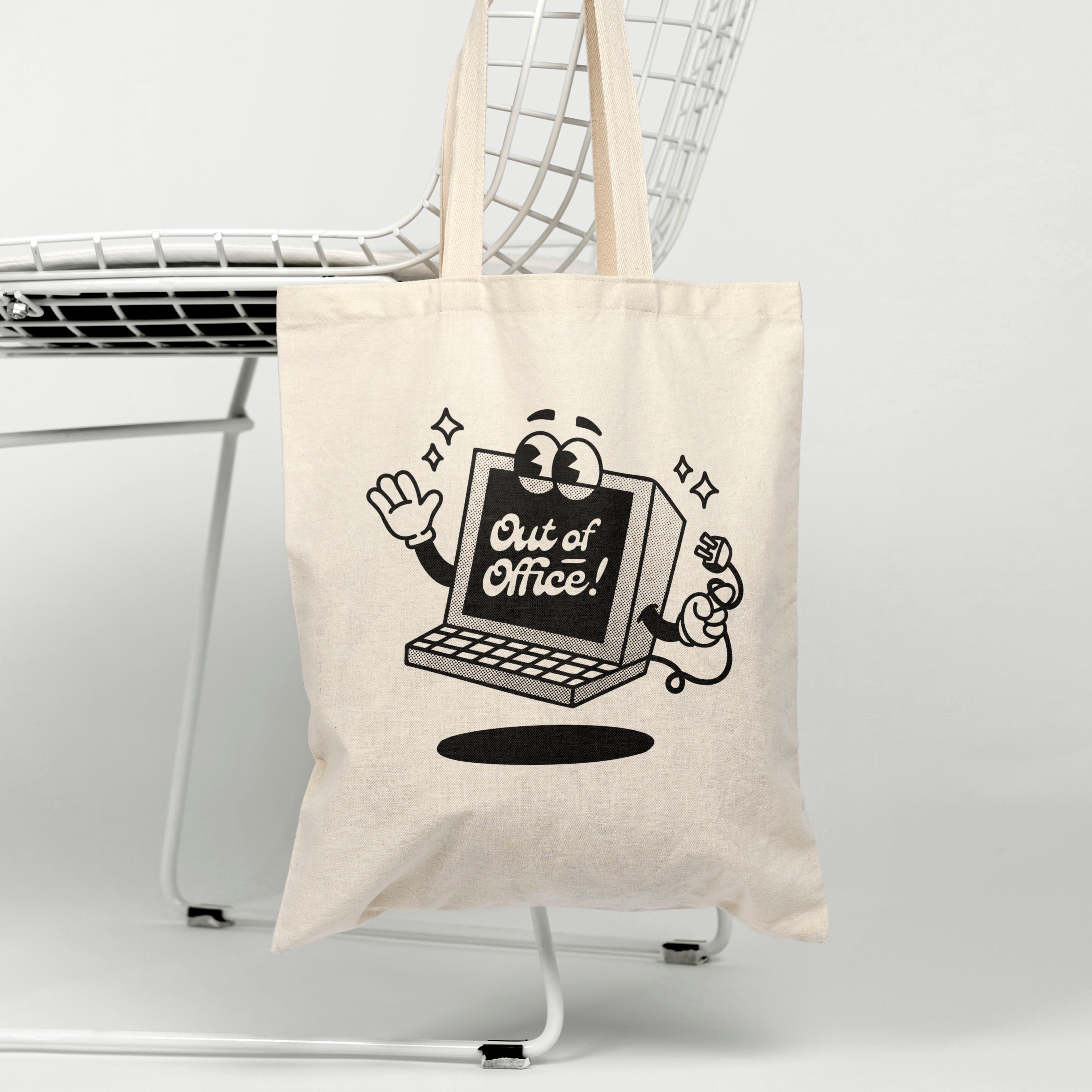 Out Of Office organic cotton canvas tote bag