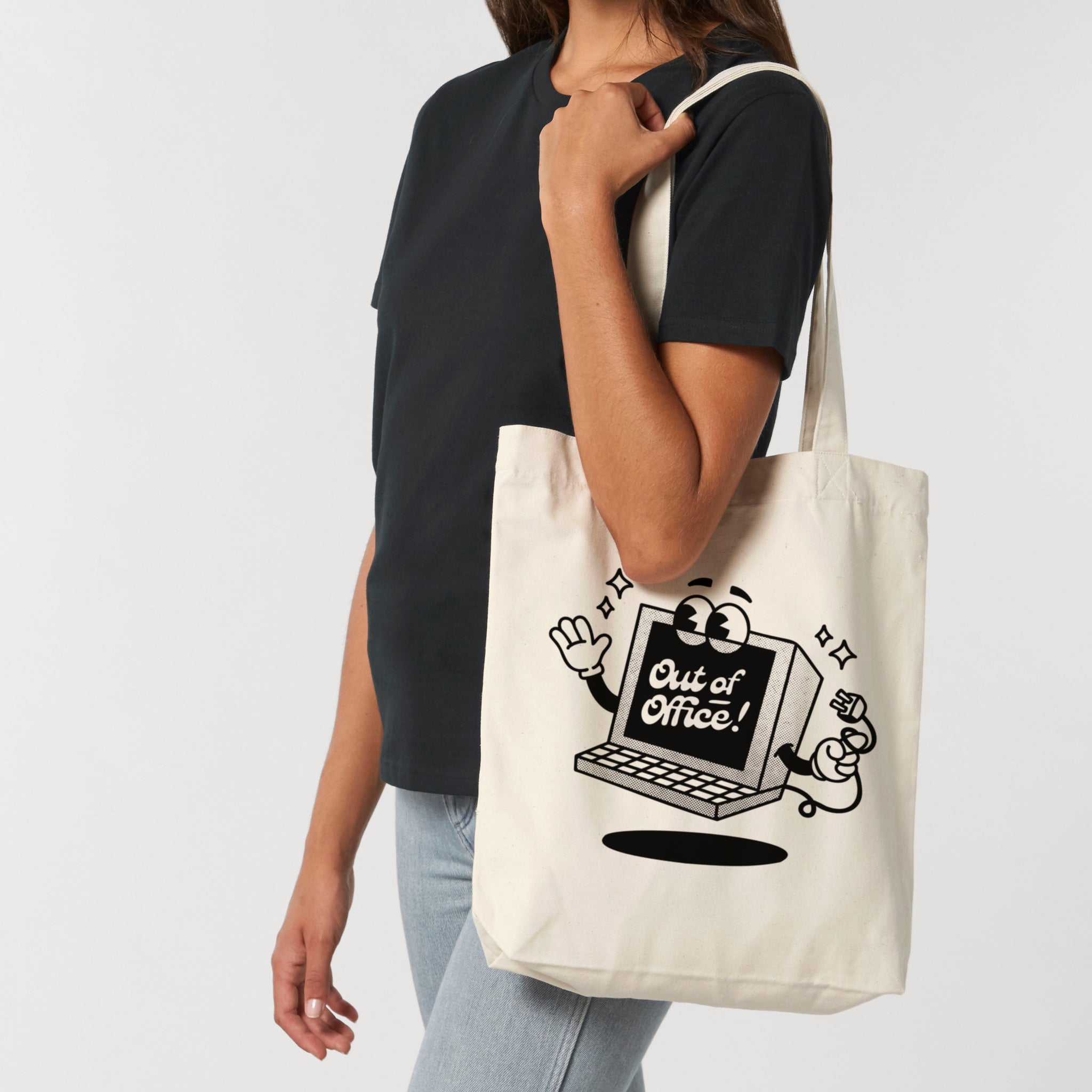 'Out Of Office' organic cotton canvas tote bag