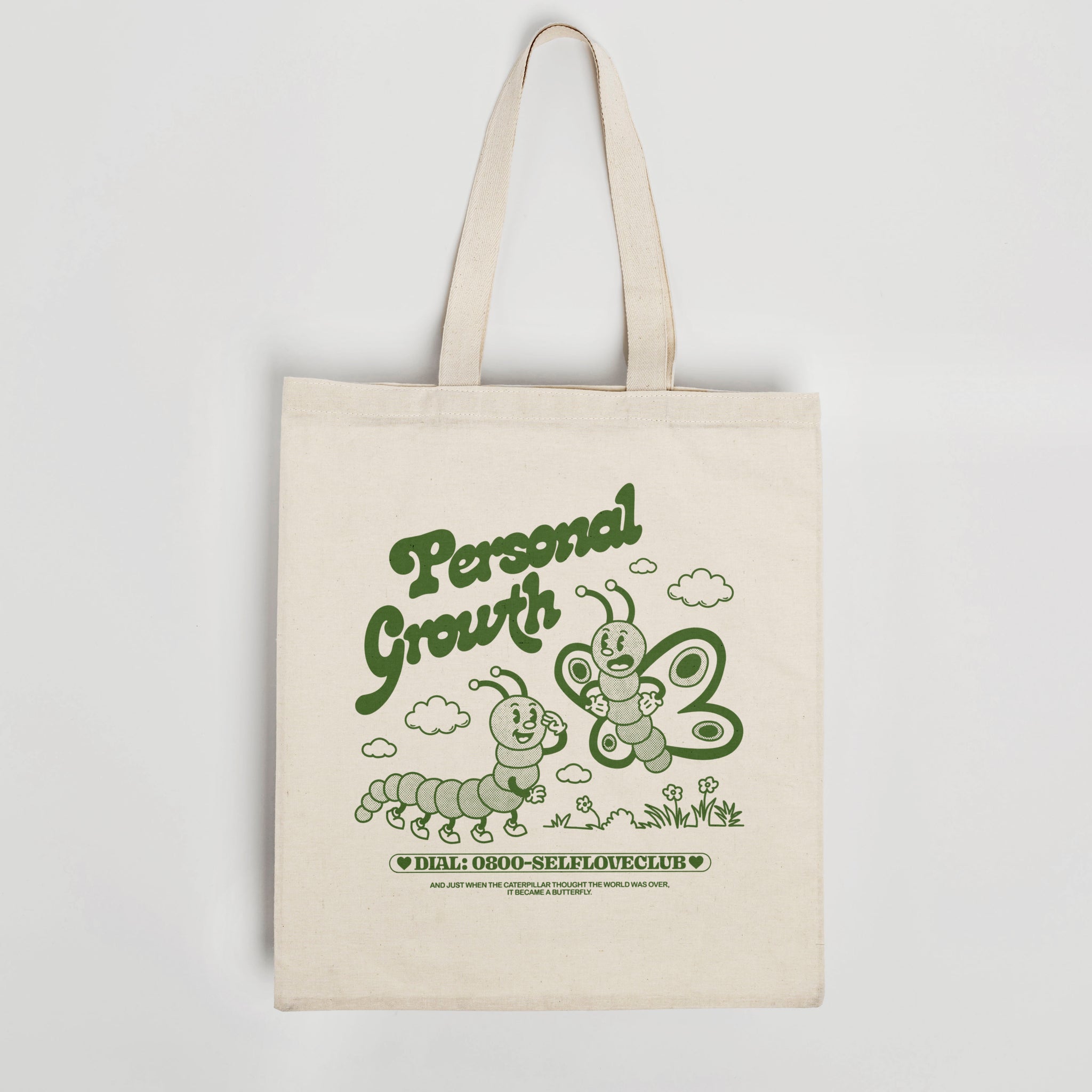 'Personal Growth' organic cotton canvas tote bag