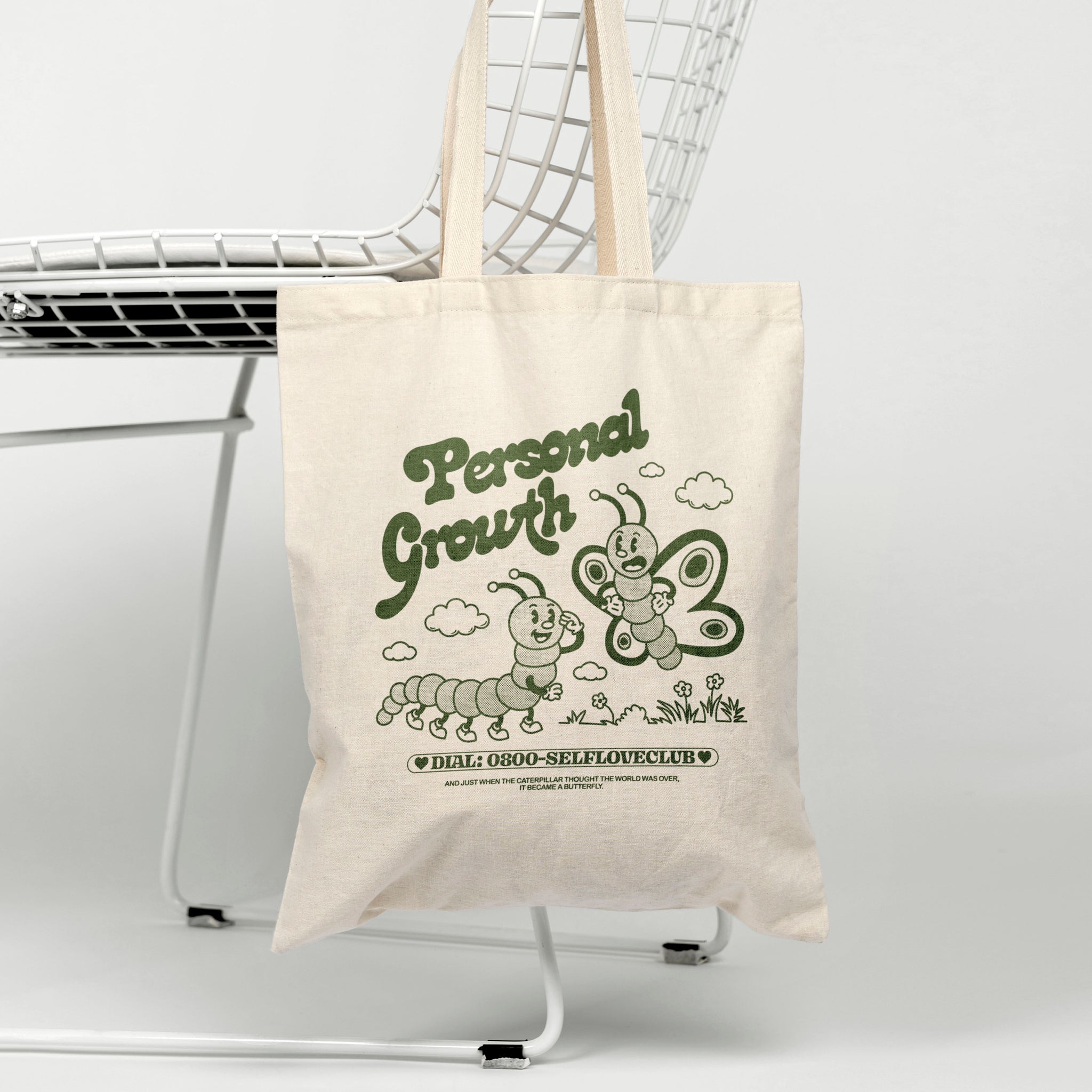 'Personal Growth' organic cotton canvas tote bag