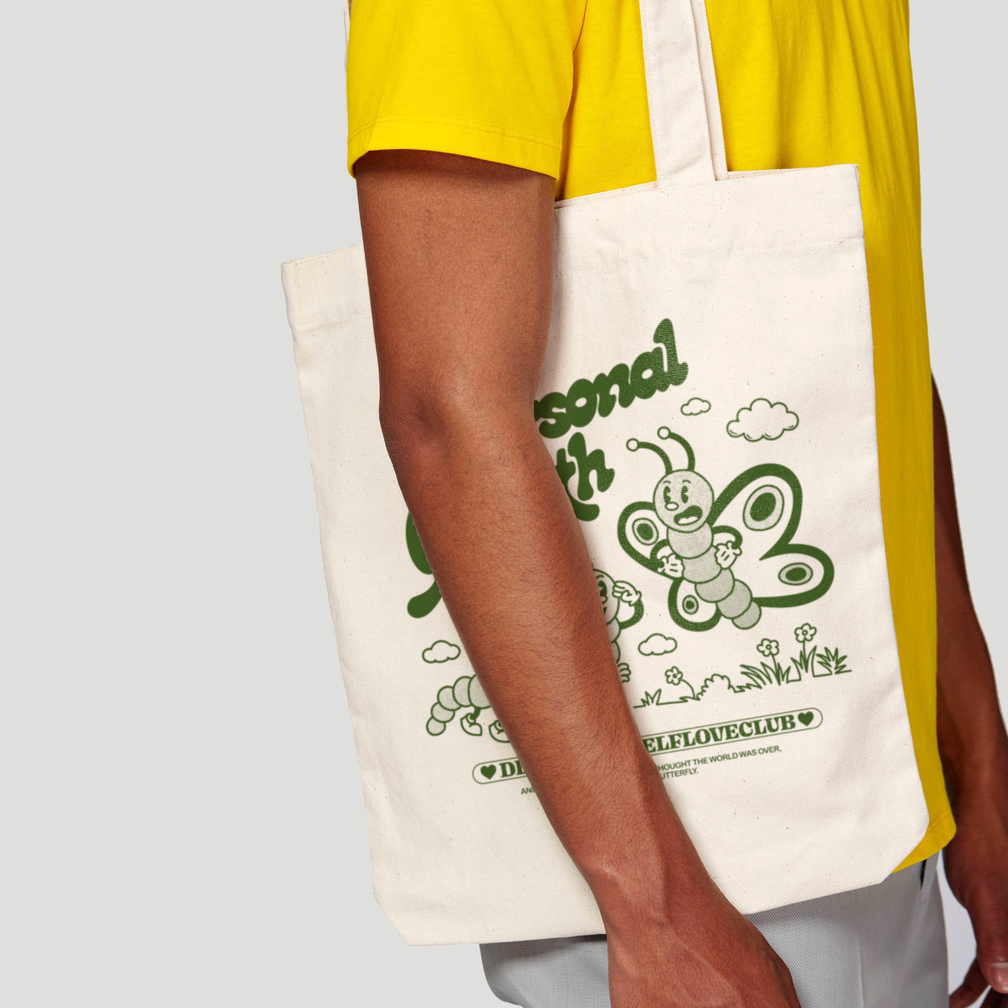 'Personal Growth' organic cotton canvas tote bag