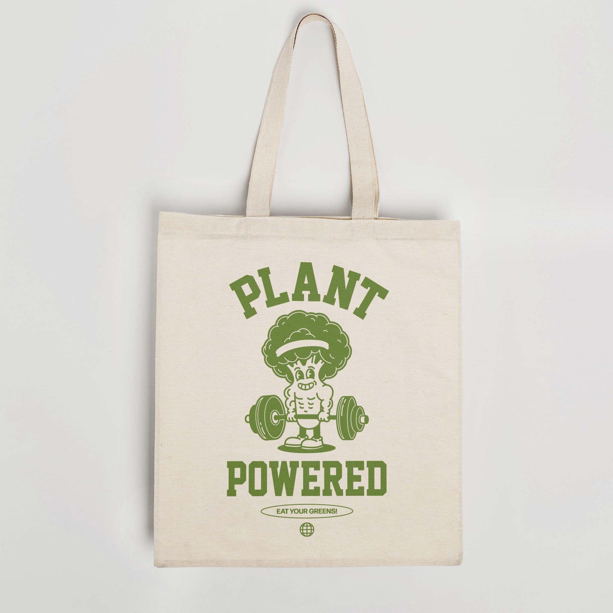 'Plant Powered' organic cotton canvas tote bag