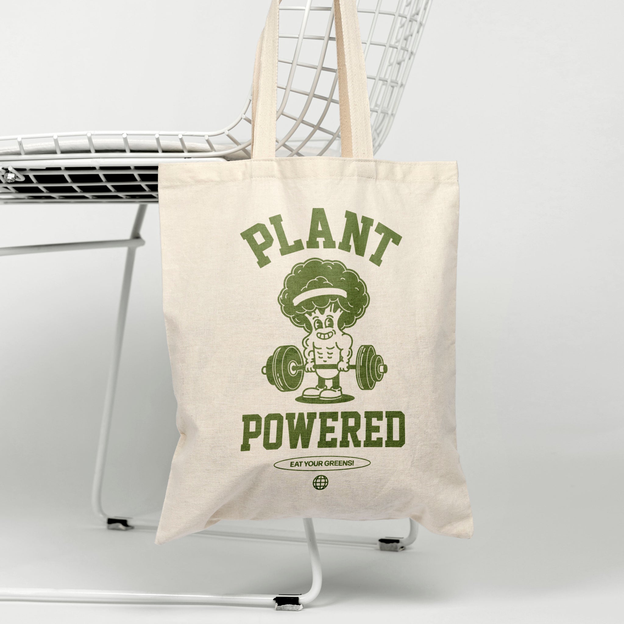 'Plant Powered' organic cotton canvas tote bag