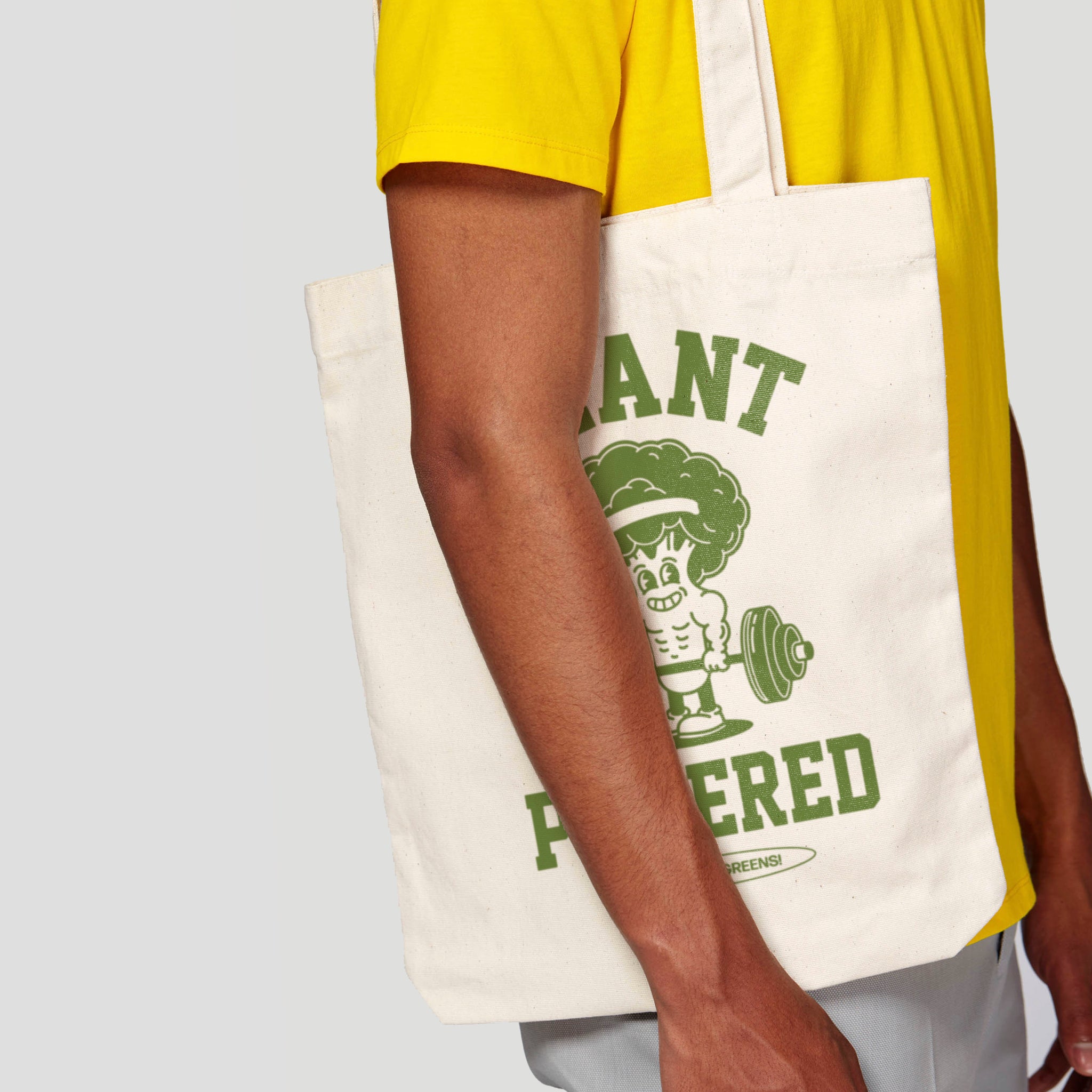 'Plant Powered' organic cotton canvas tote bag