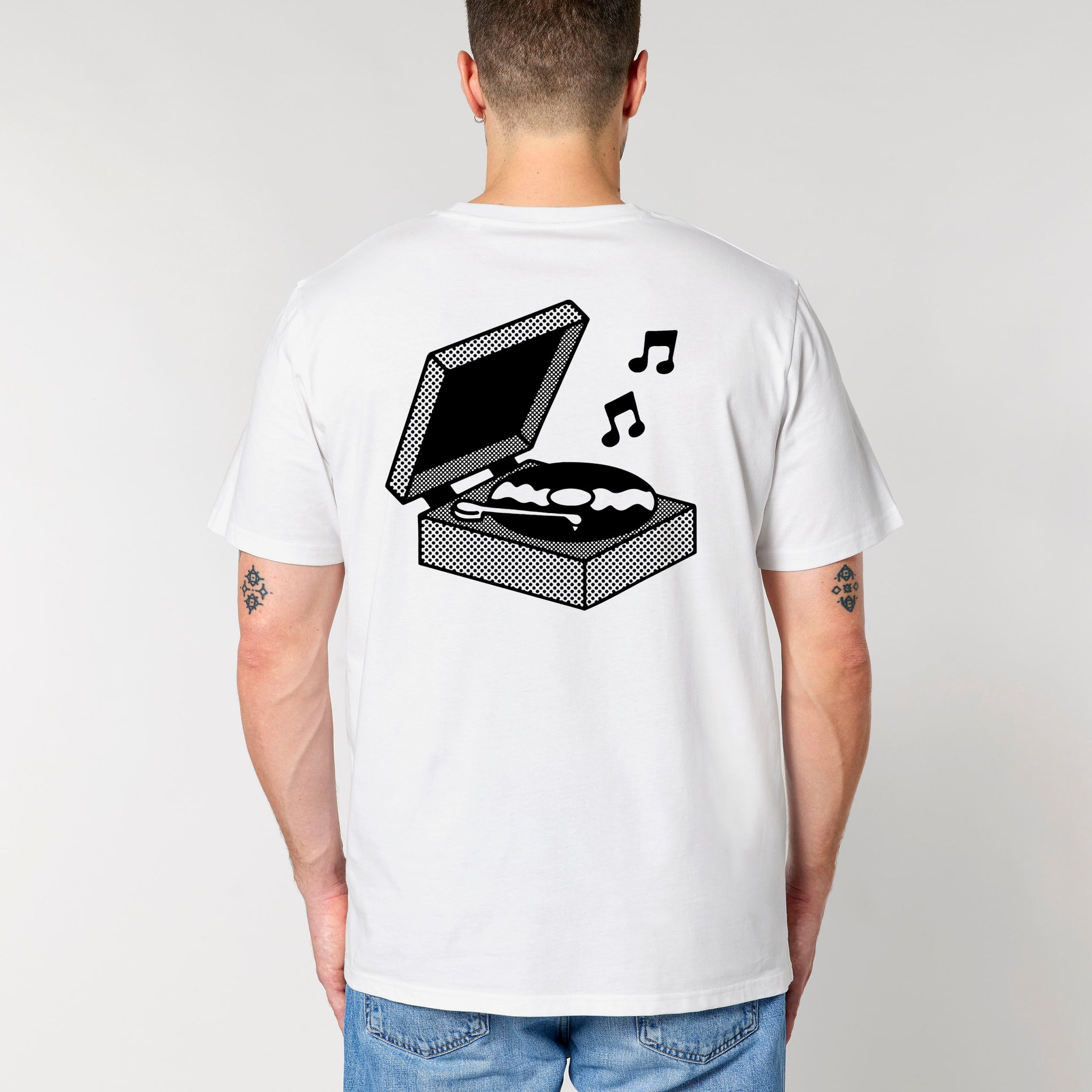'Record Player' Short Sleeve Organic Cotton T-shirt