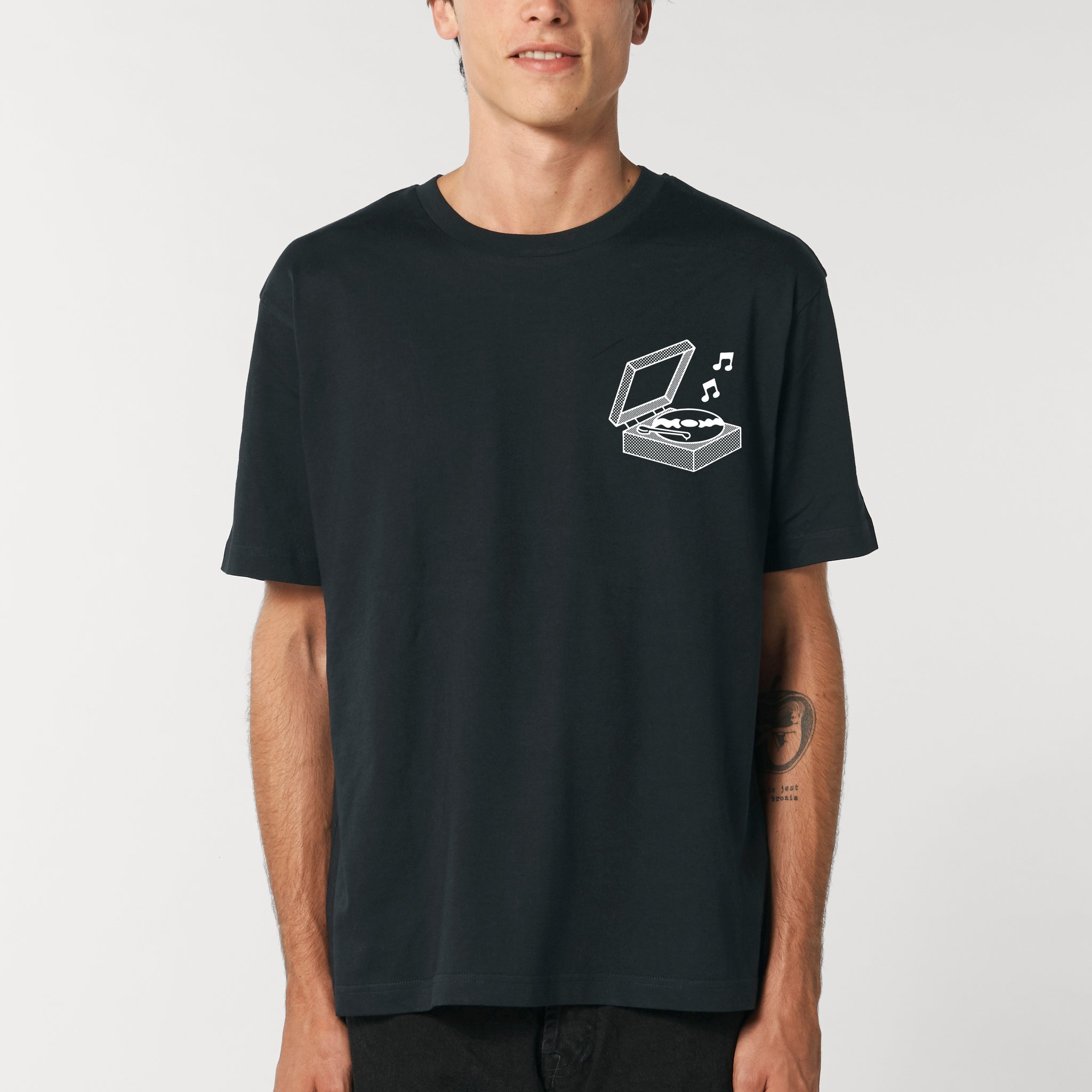 'Record Player' Black T-shirt