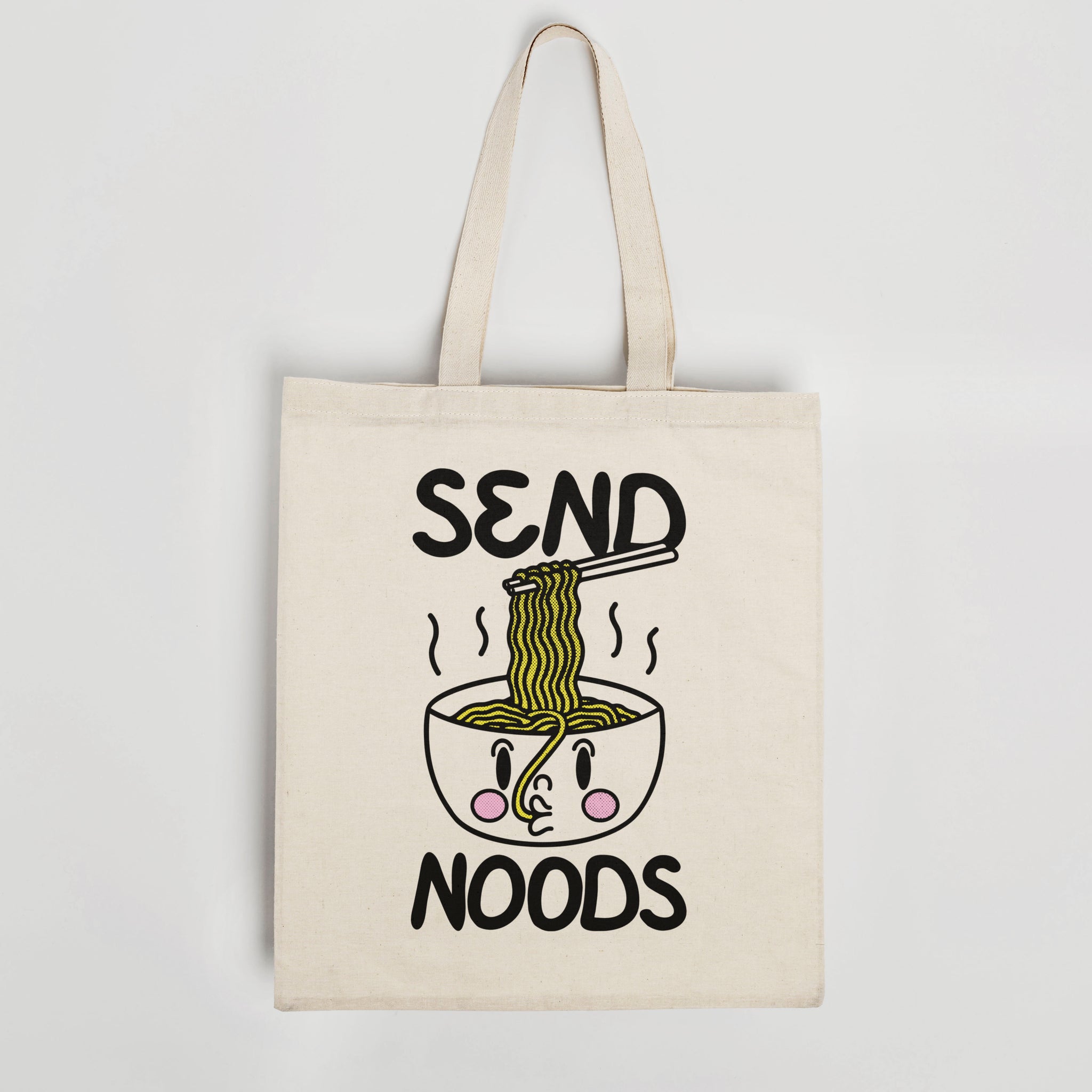 'Send Noods' organic cotton canvas tote bag