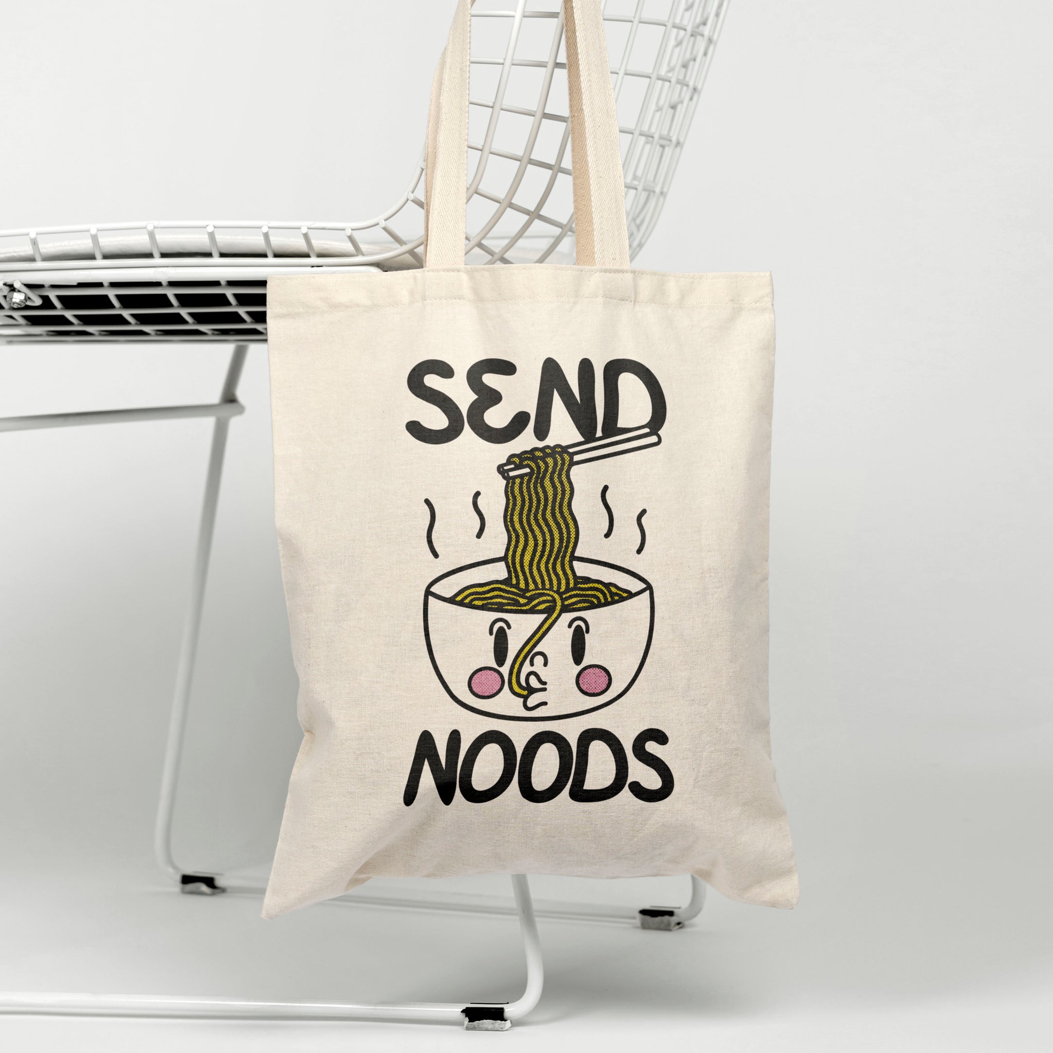 'Send Noods' organic cotton canvas tote bag