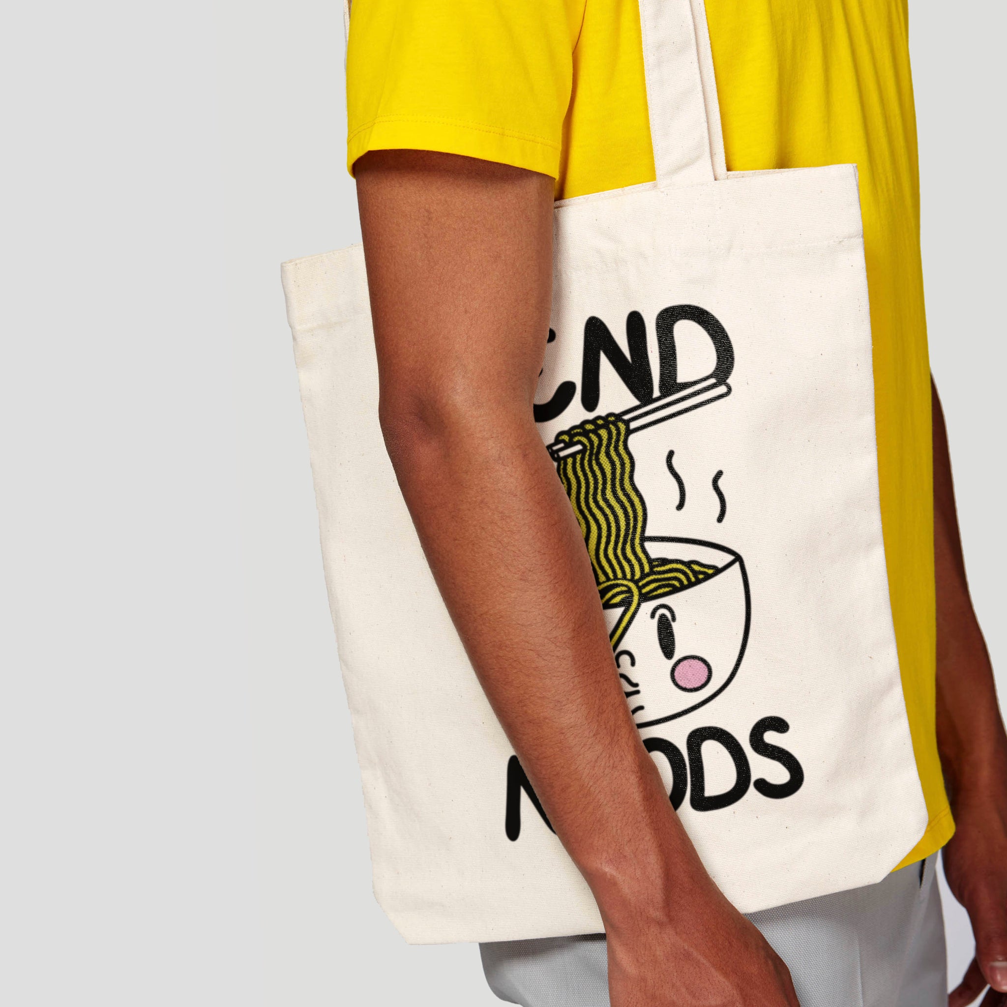 'Send Noods' organic cotton canvas tote bag