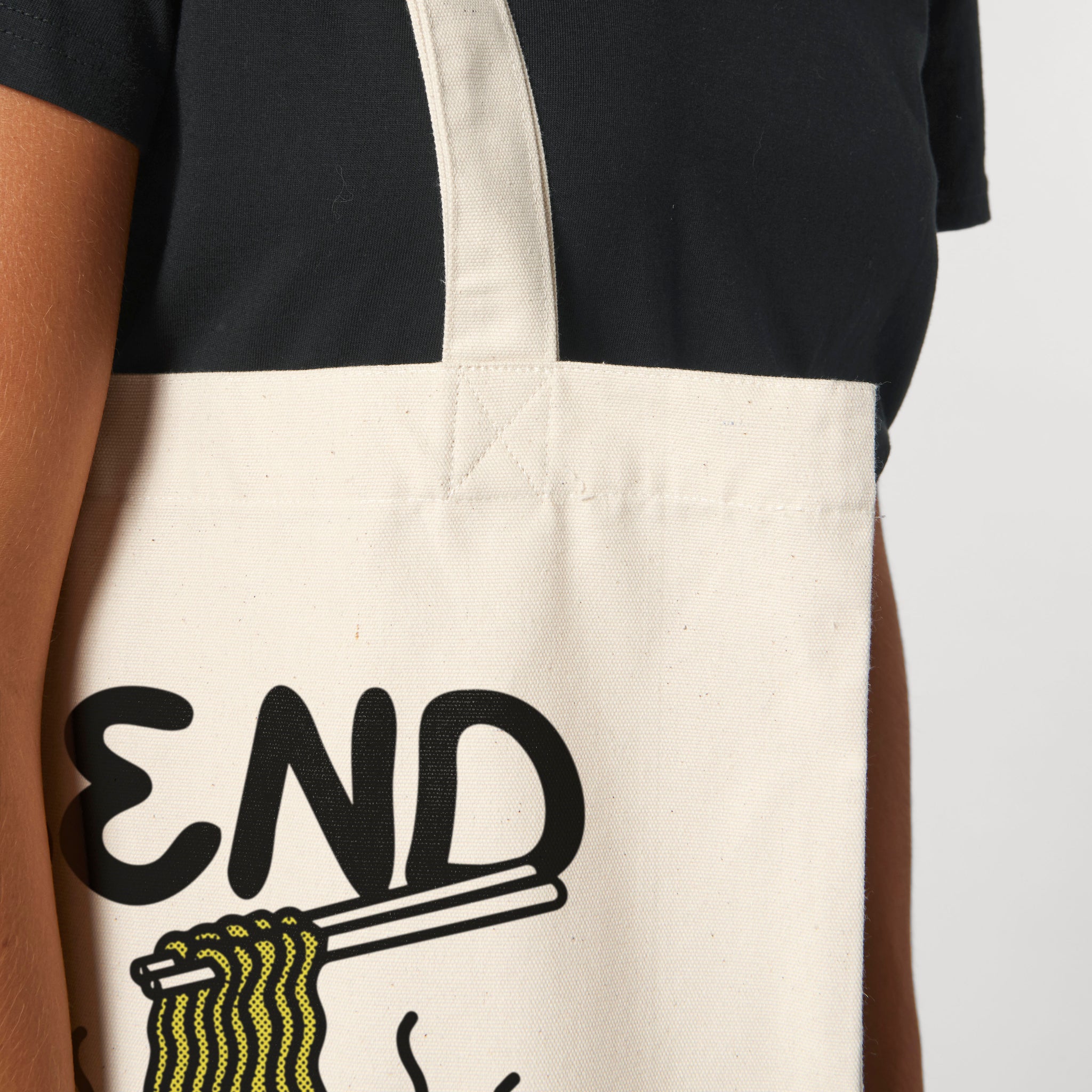 'Send Noods' organic cotton canvas tote bag