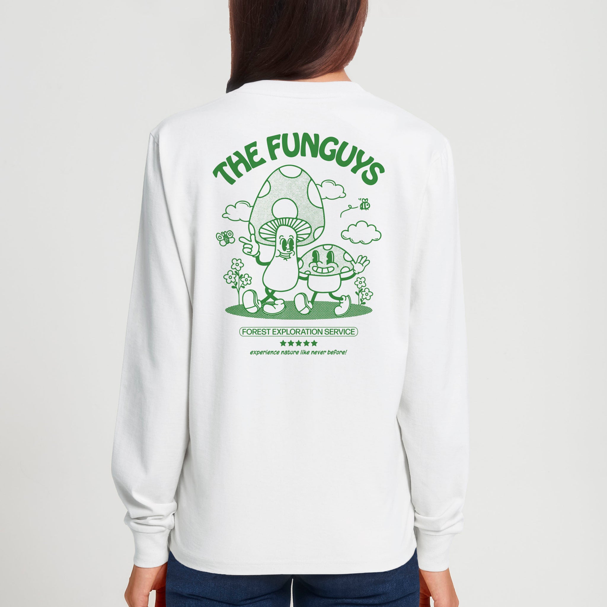 'The Funguys' white long sleeve T-shirt