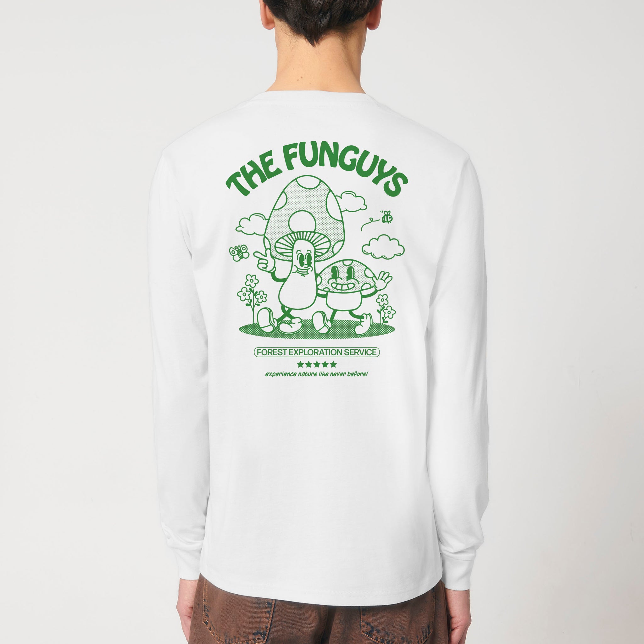 'The Funguys' white long sleeve T-shirt