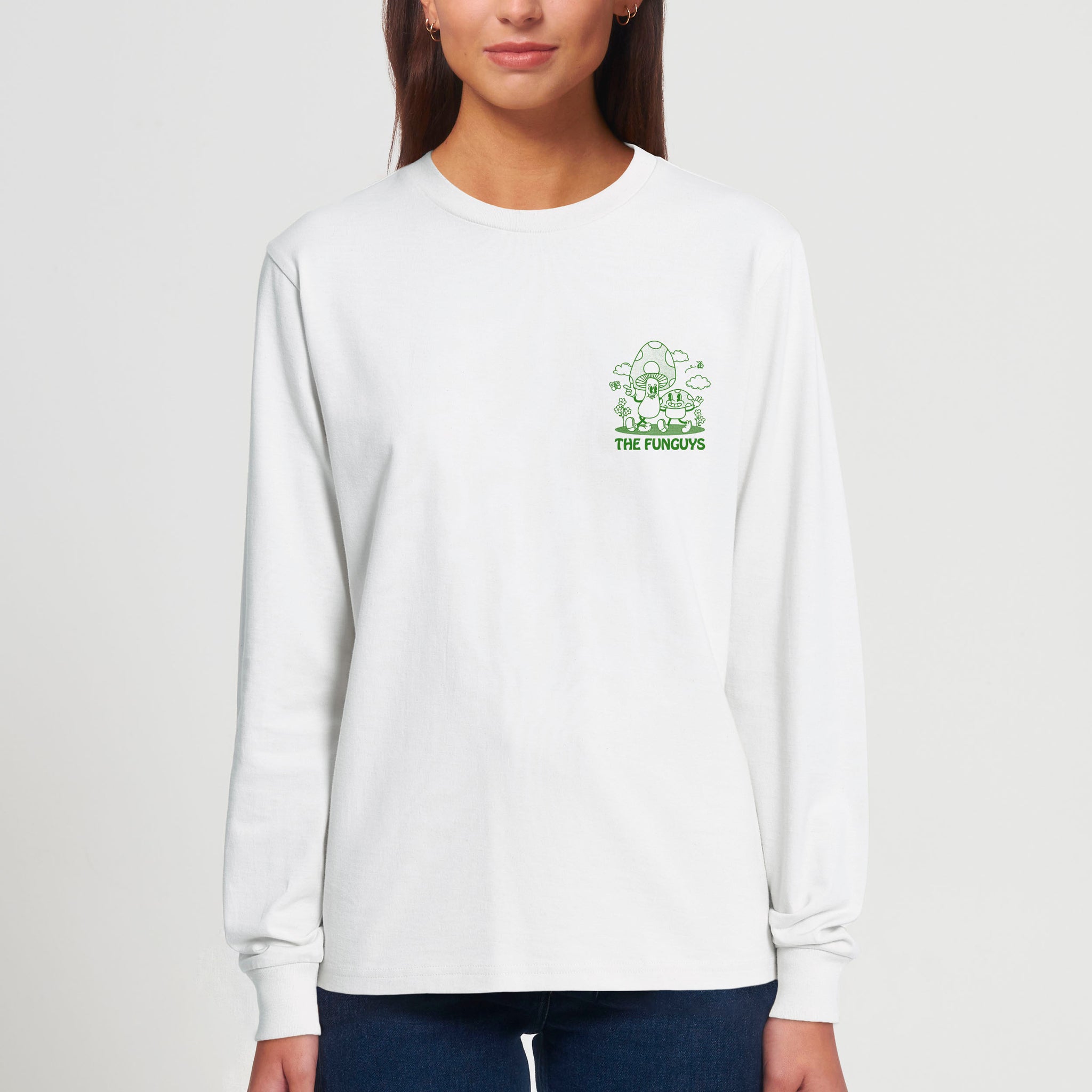 'The Funguys' white long sleeve T-shirt