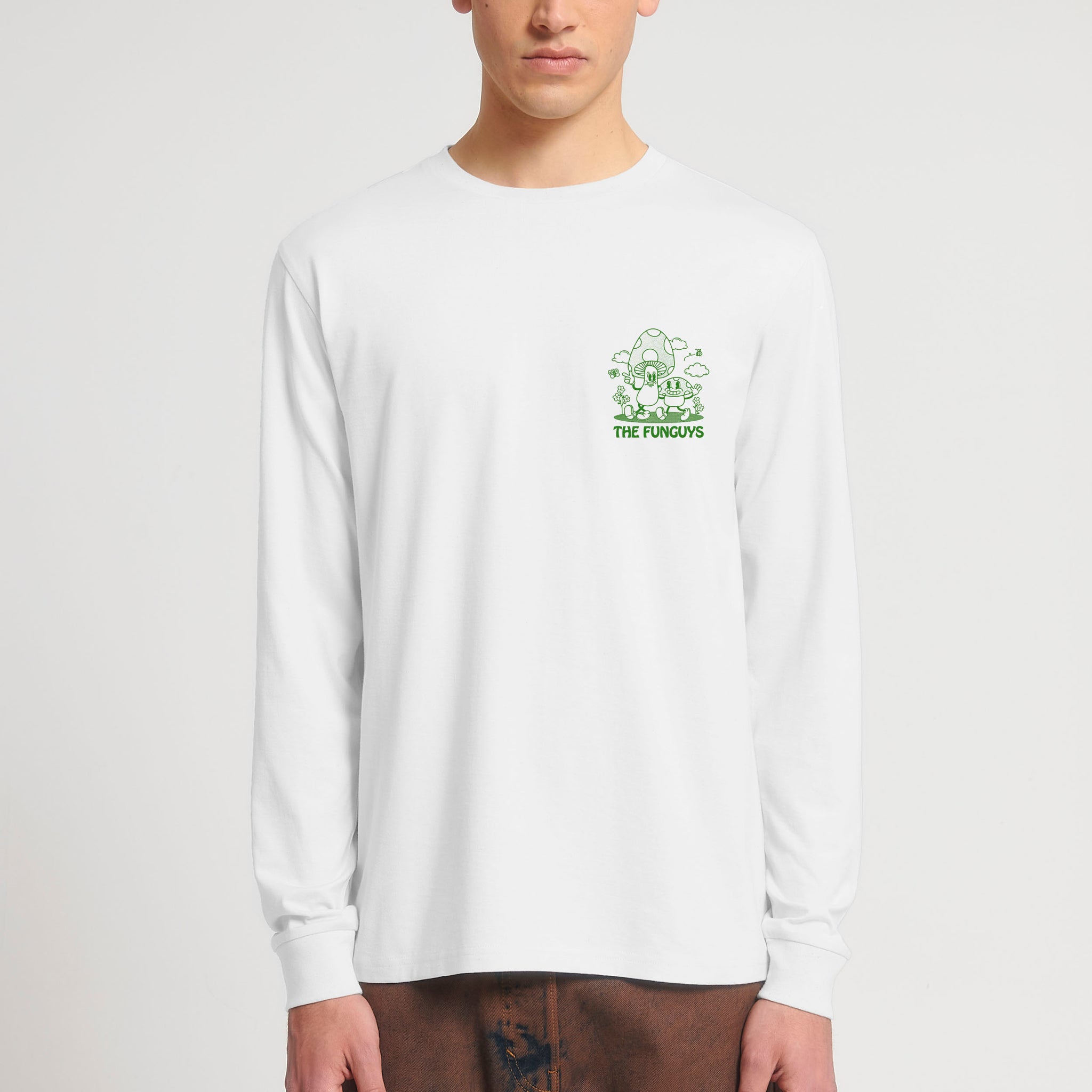 'The Funguys' white long sleeve T-shirt