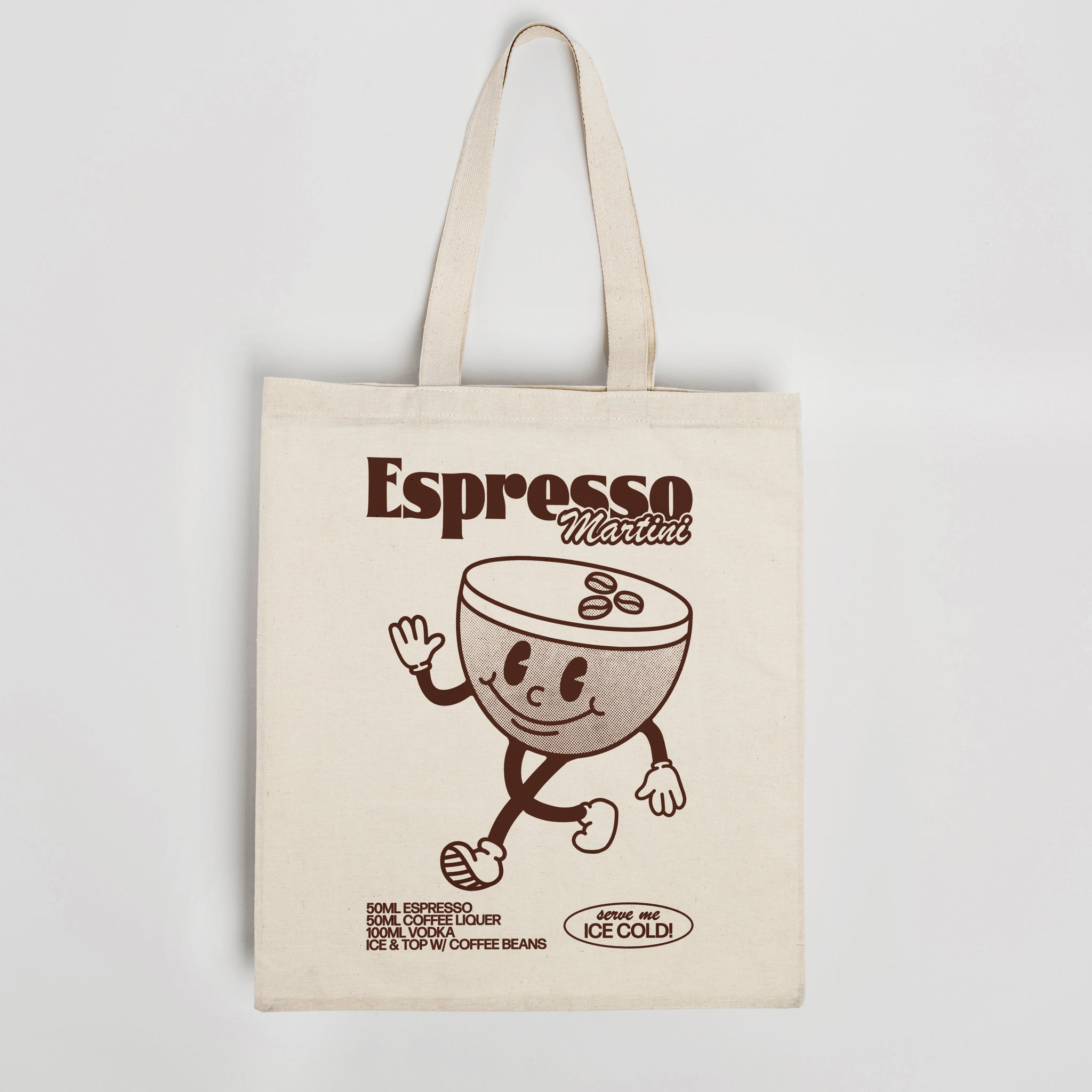 'Espresso Martini' organic cotton canvas tote bag