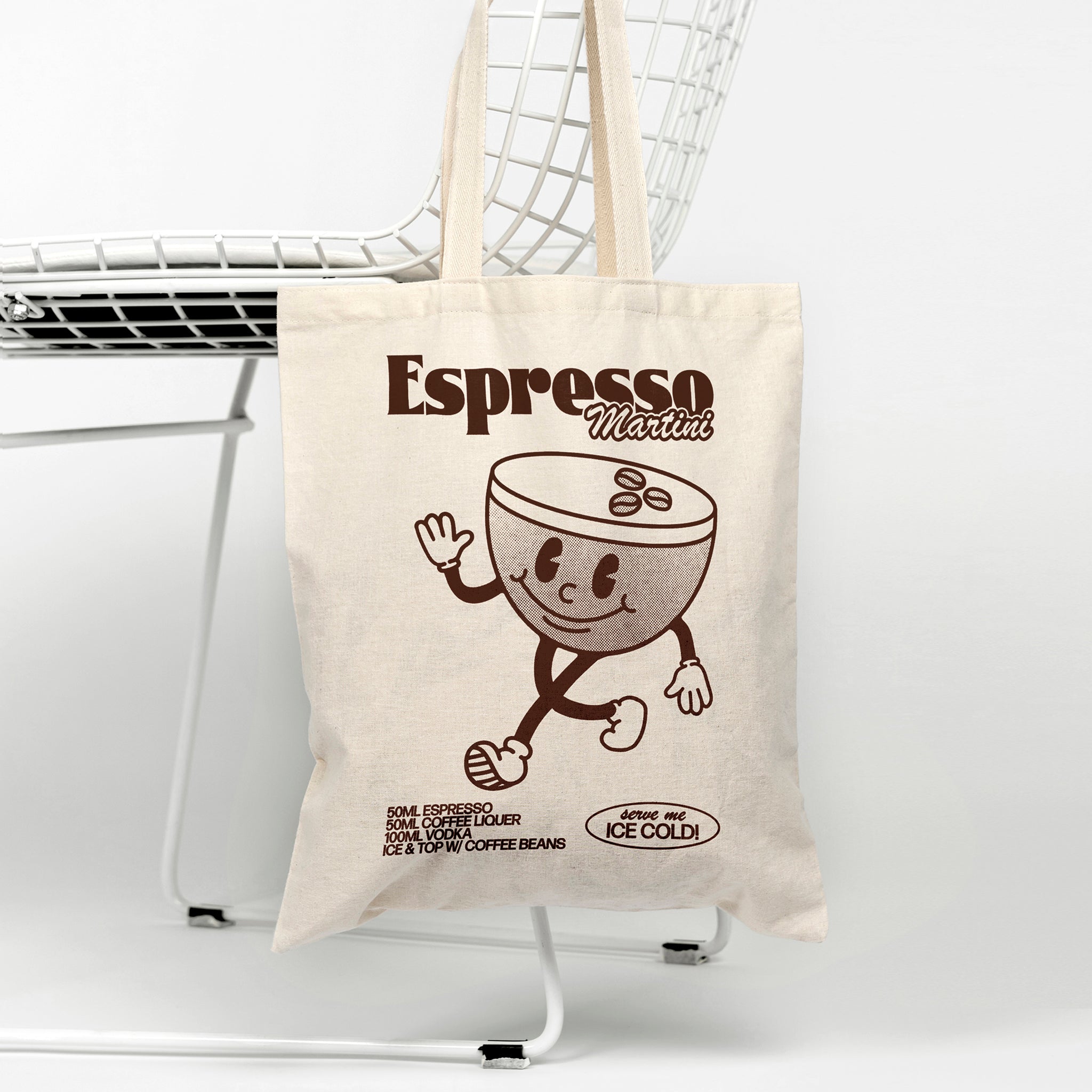 'Espresso Martini' organic cotton canvas tote bag