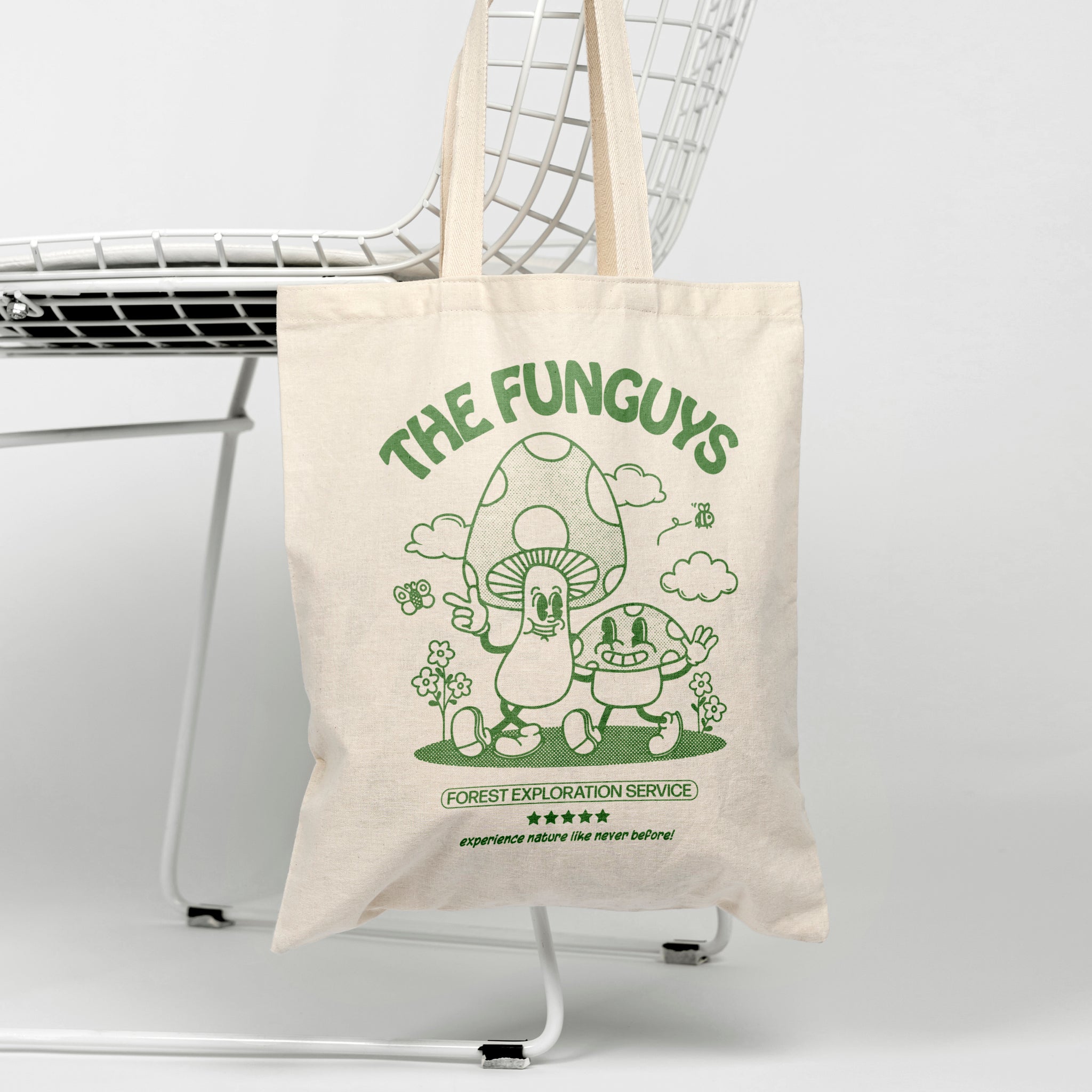 'The Funguys' organic cotton canvas tote bag