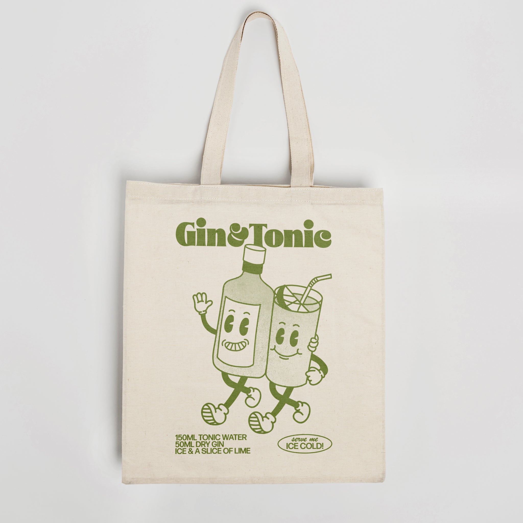 'Gin & Tonic' organic cotton canvas tote bag