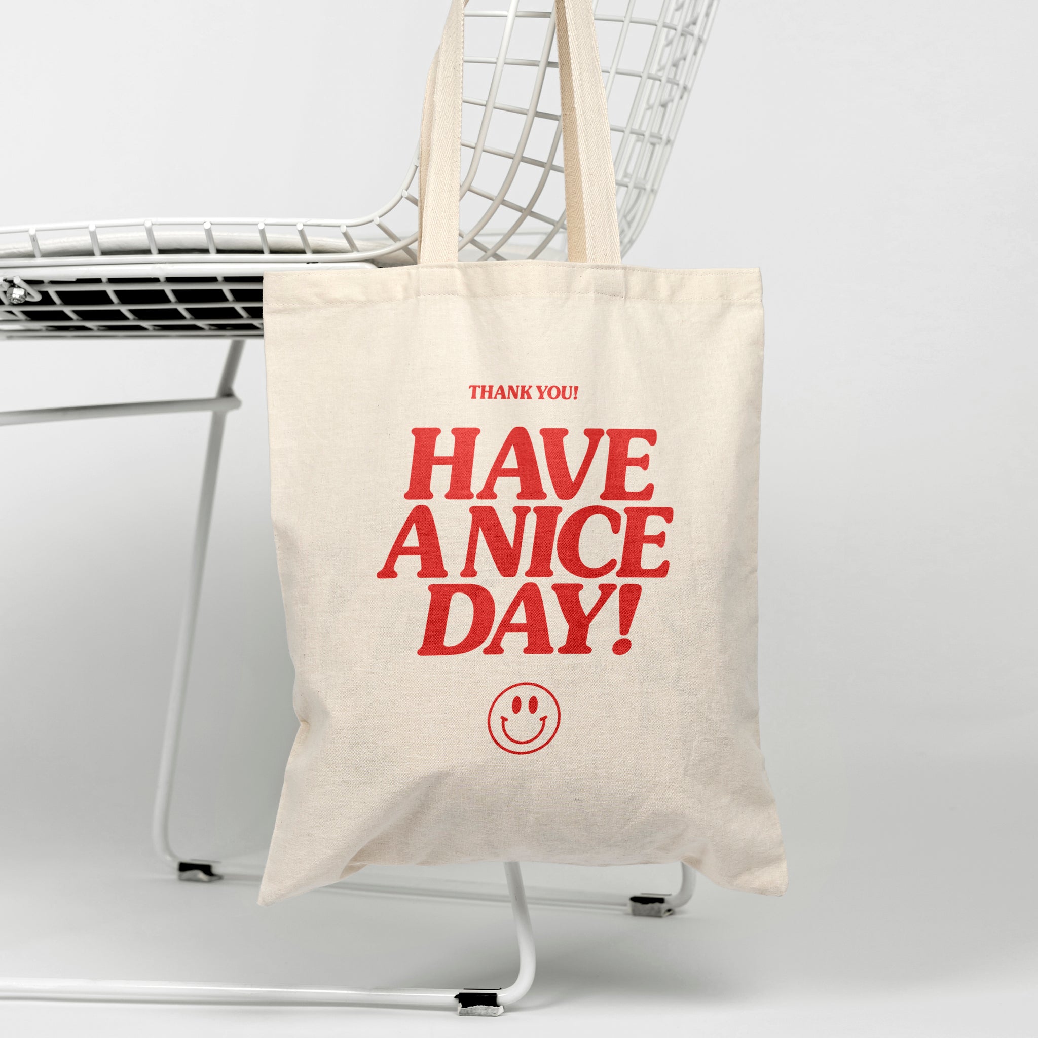 Have A Nice Day organic cotton canvas tote bag