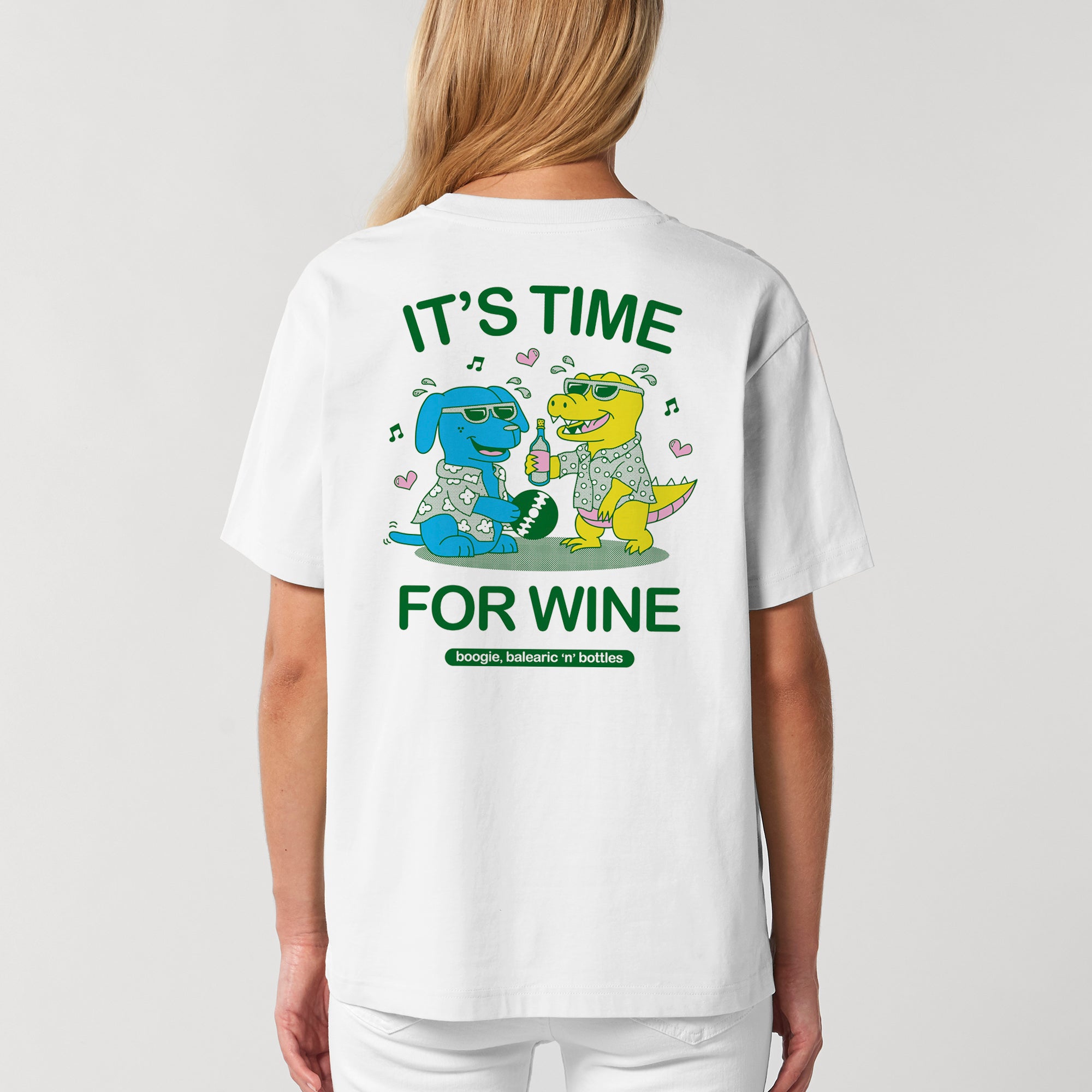'It's Time For Wine' Short Sleeve Organic Cotton T-shirt